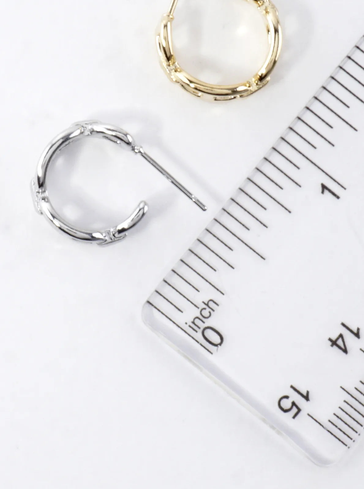 Designer Chain Texture Brass Hoop Earrings