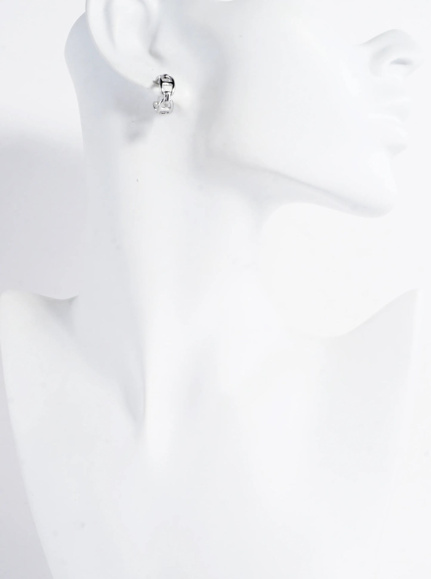 Designer Chain Texture Brass Hoop Earrings