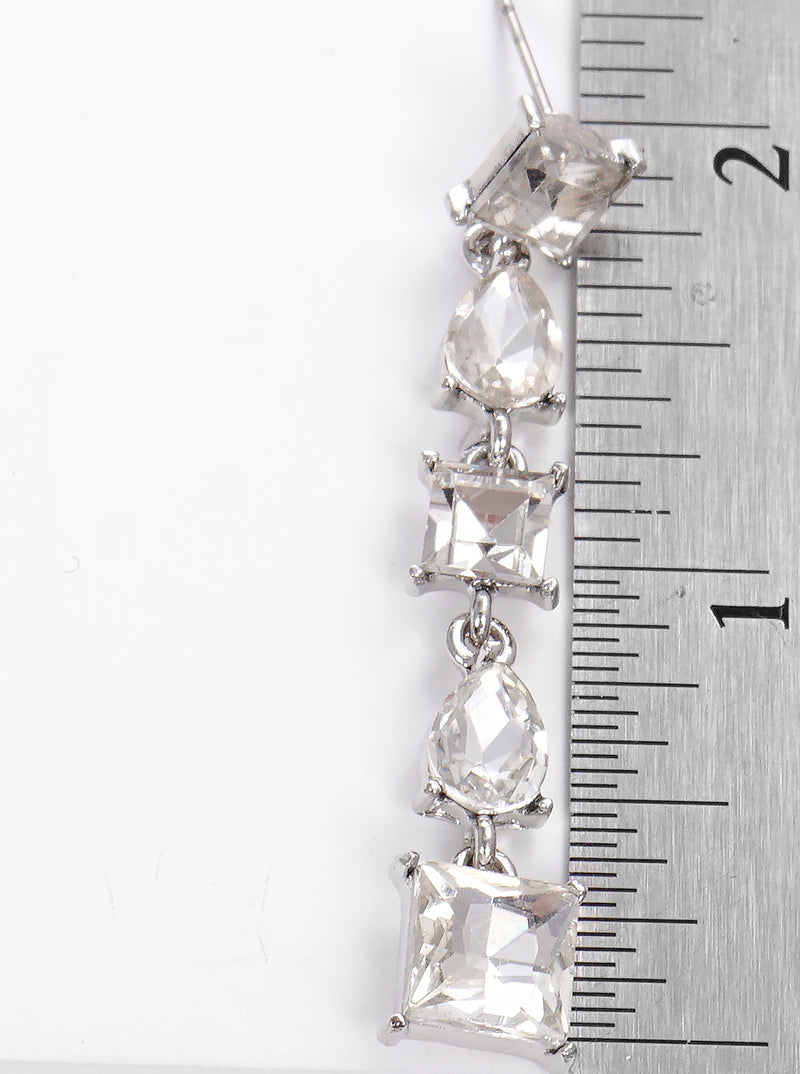 Designer-inspired Crystal Stone Drop Post Earrings