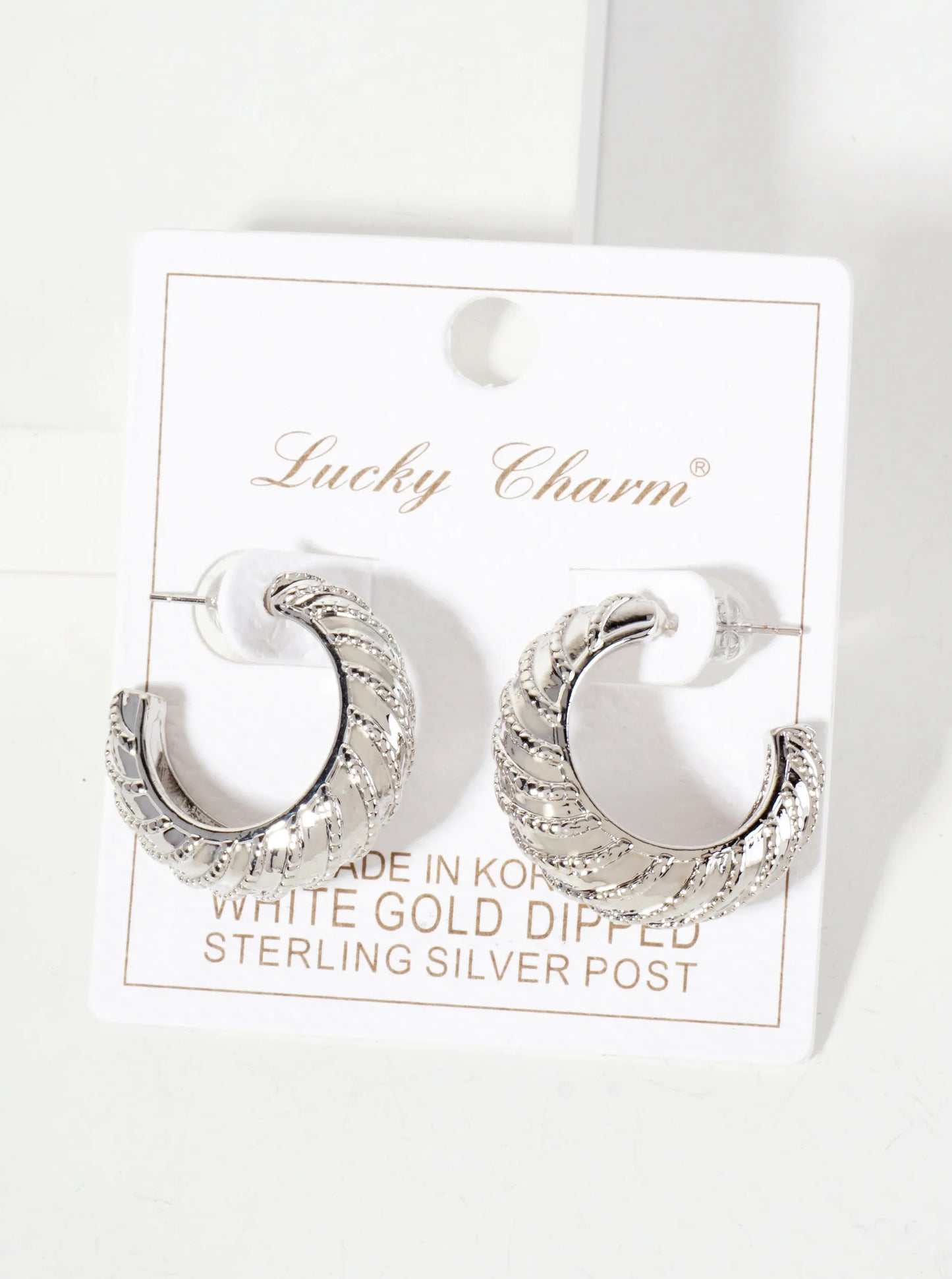 Diagonal Vortex-Textured 25mm 18K-Gold-Dipped Open Hoop Earrings