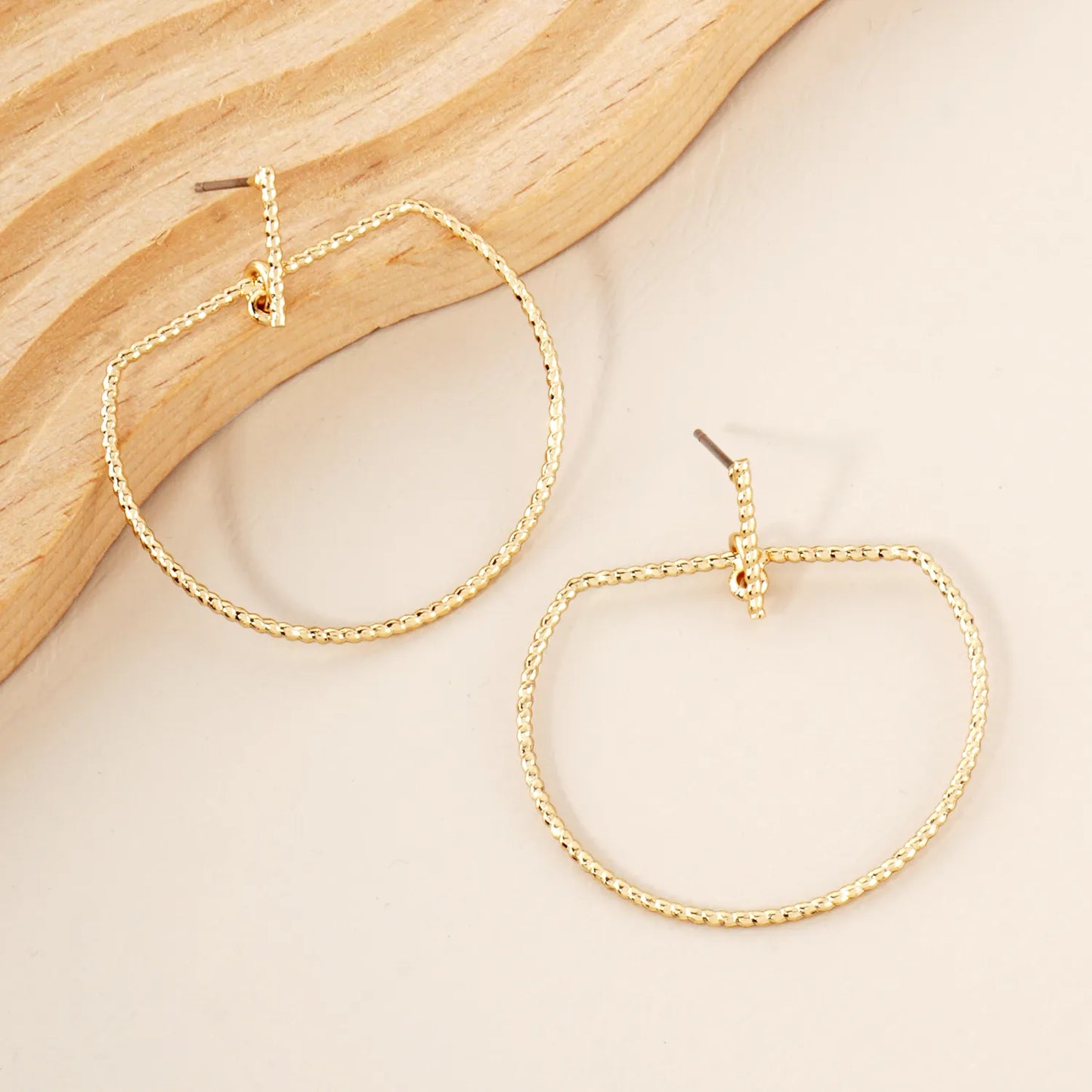 Diamond-Cut Textured Metal Geometric Earrings
