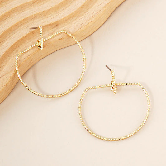 Diamond-Cut Textured Metal Geometric Earrings