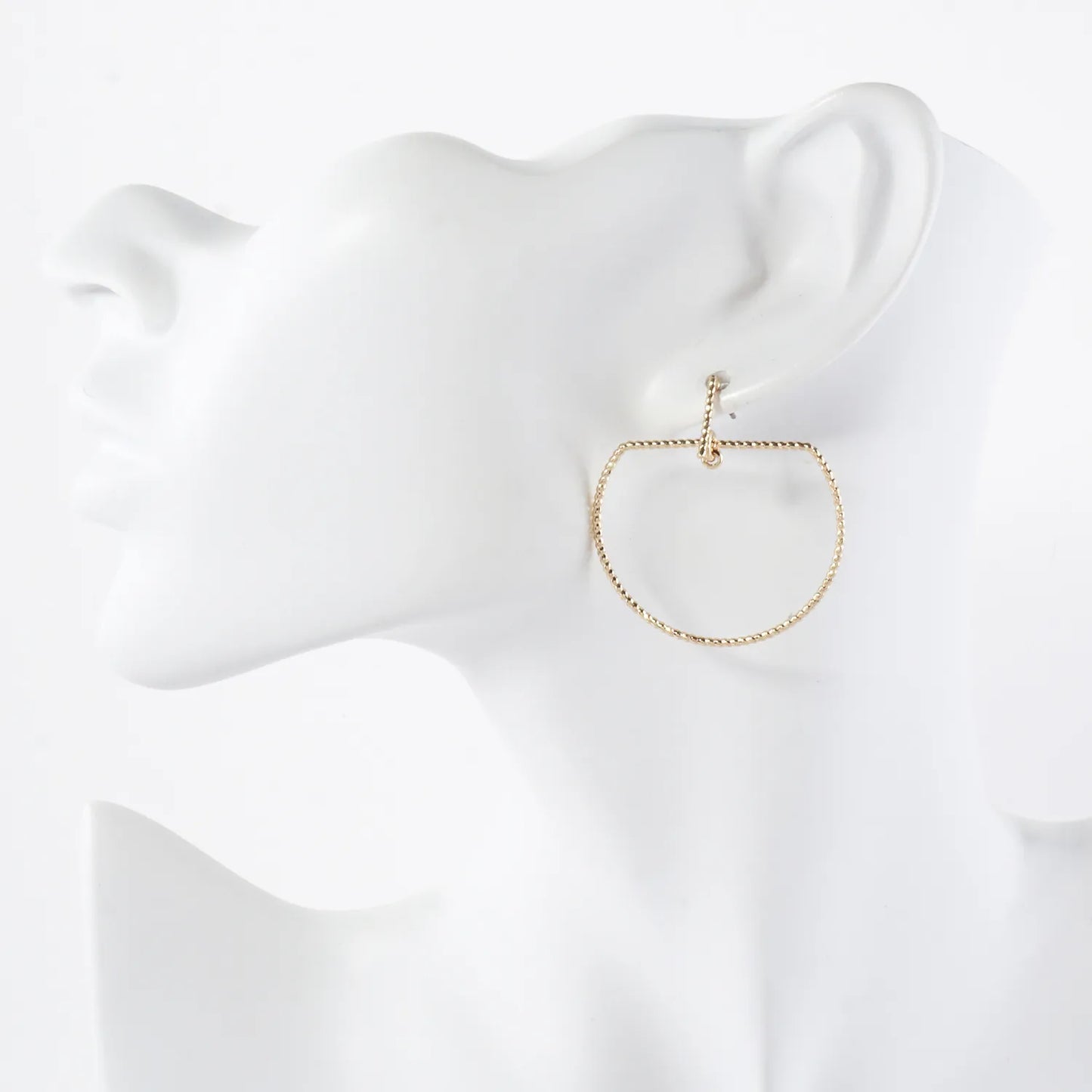 Diamond-Cut Textured Metal Geometric Earrings