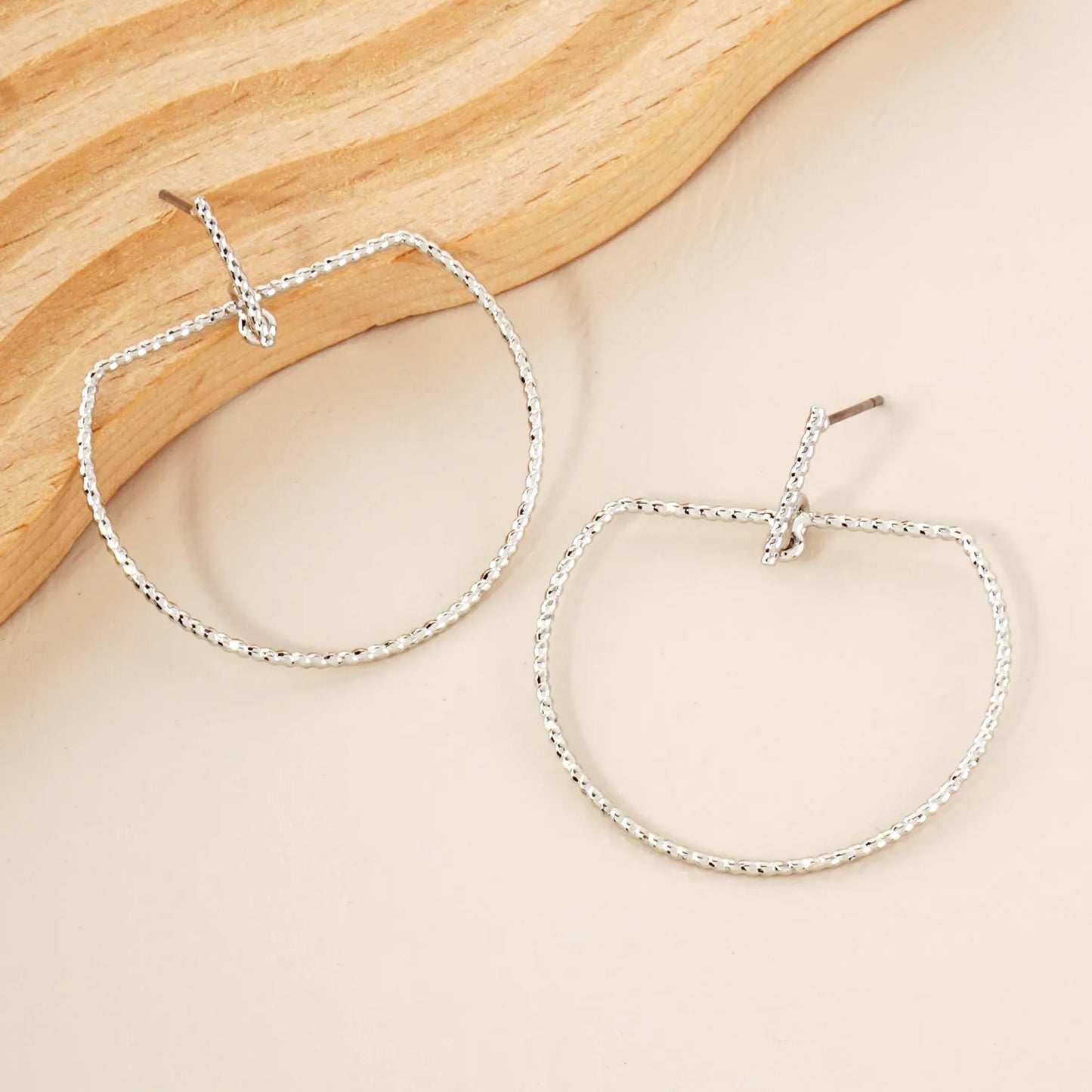 Diamond-Cut Textured Metal Geometric Earrings