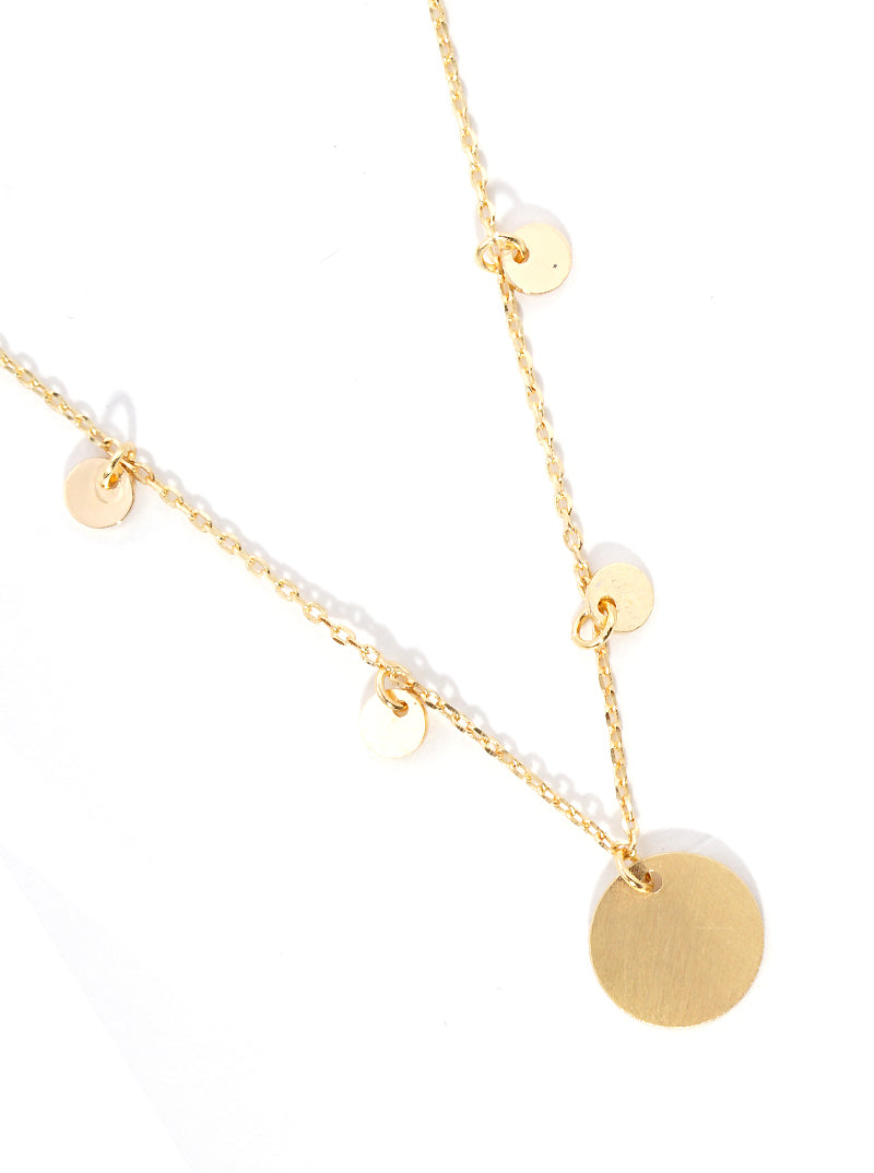 Disk Charm Station Necklace Earrings Set
