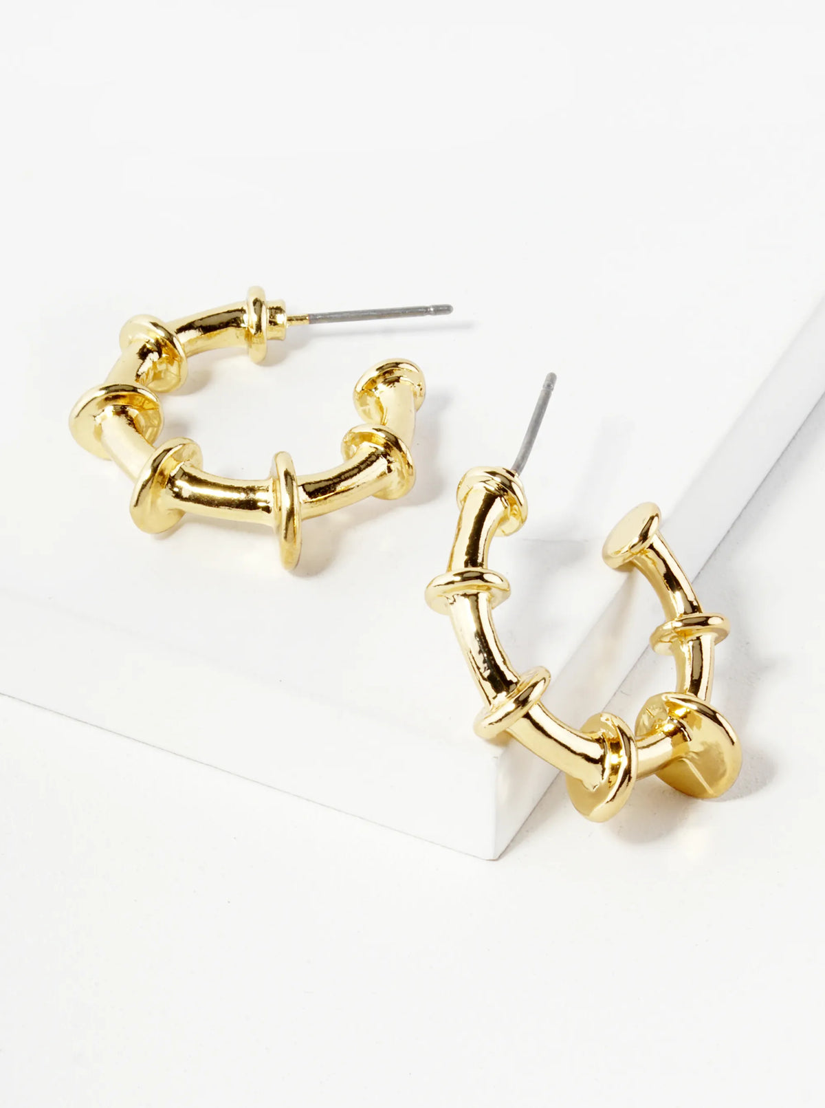 Divided Textures 20mm Hoop Earrings