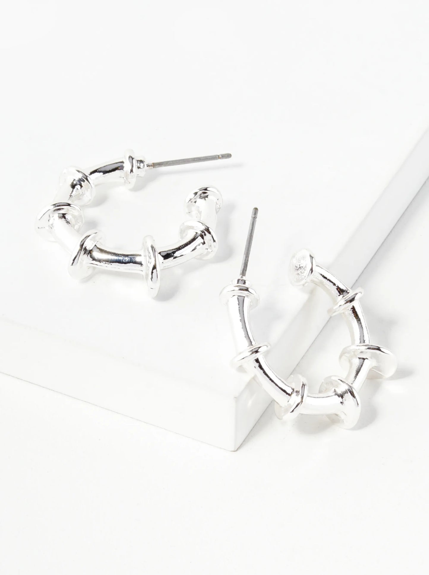 Divided Textures 20mm Hoop Earrings