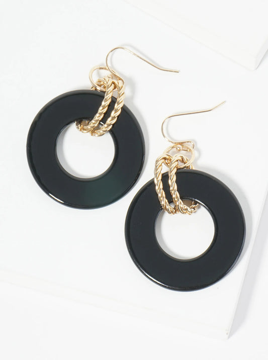 Donut-Shaped Acetate Dangle Drop Earrings