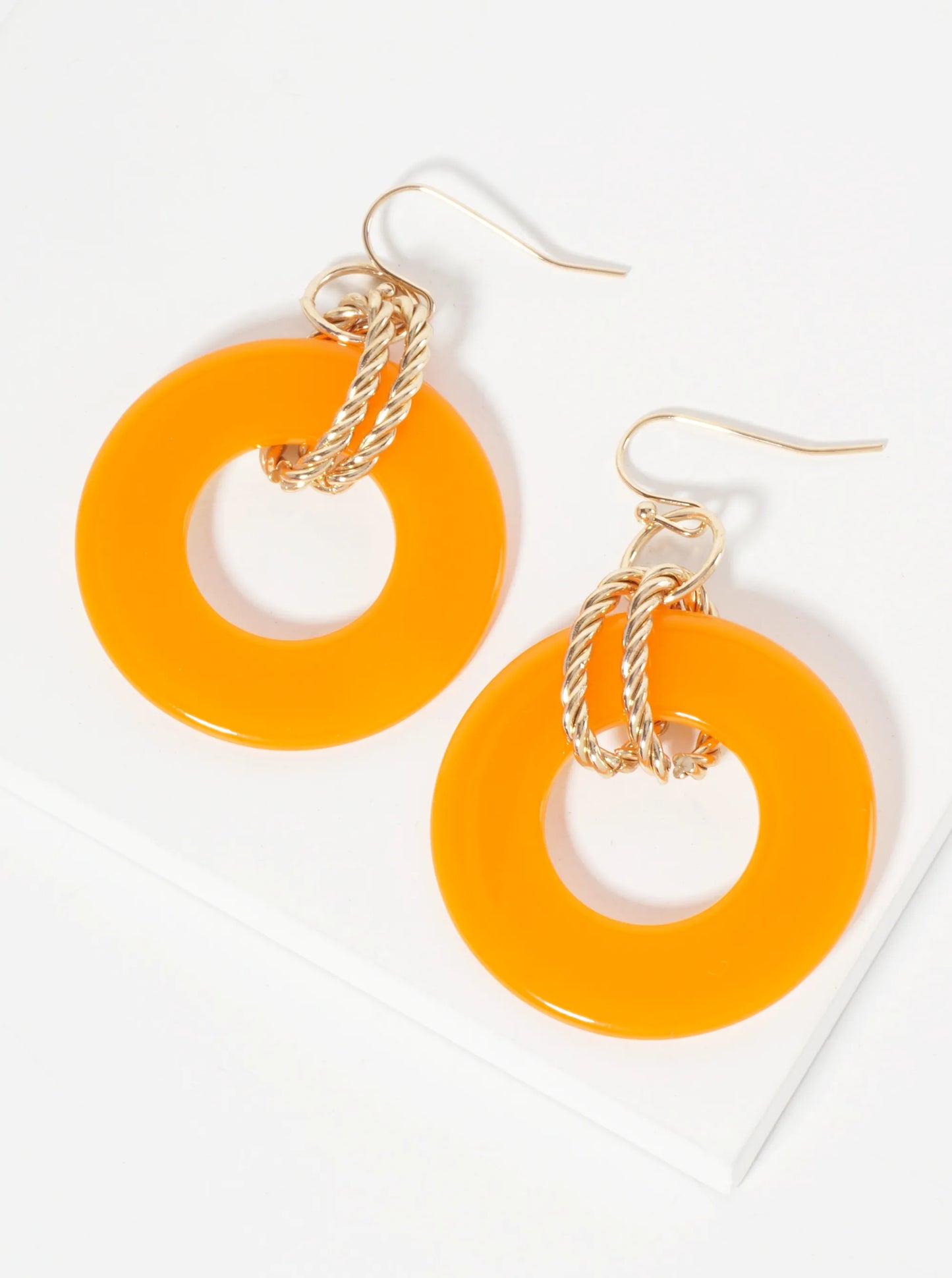Donut-Shaped Acetate Dangle Drop Earrings