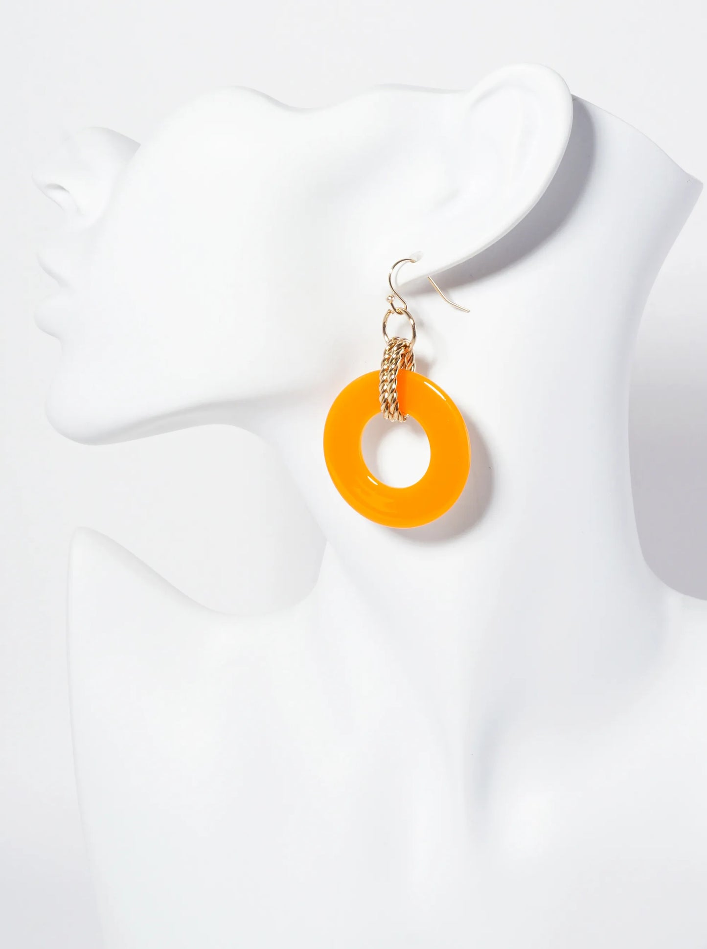 Donut-Shaped Acetate Dangle Drop Earrings