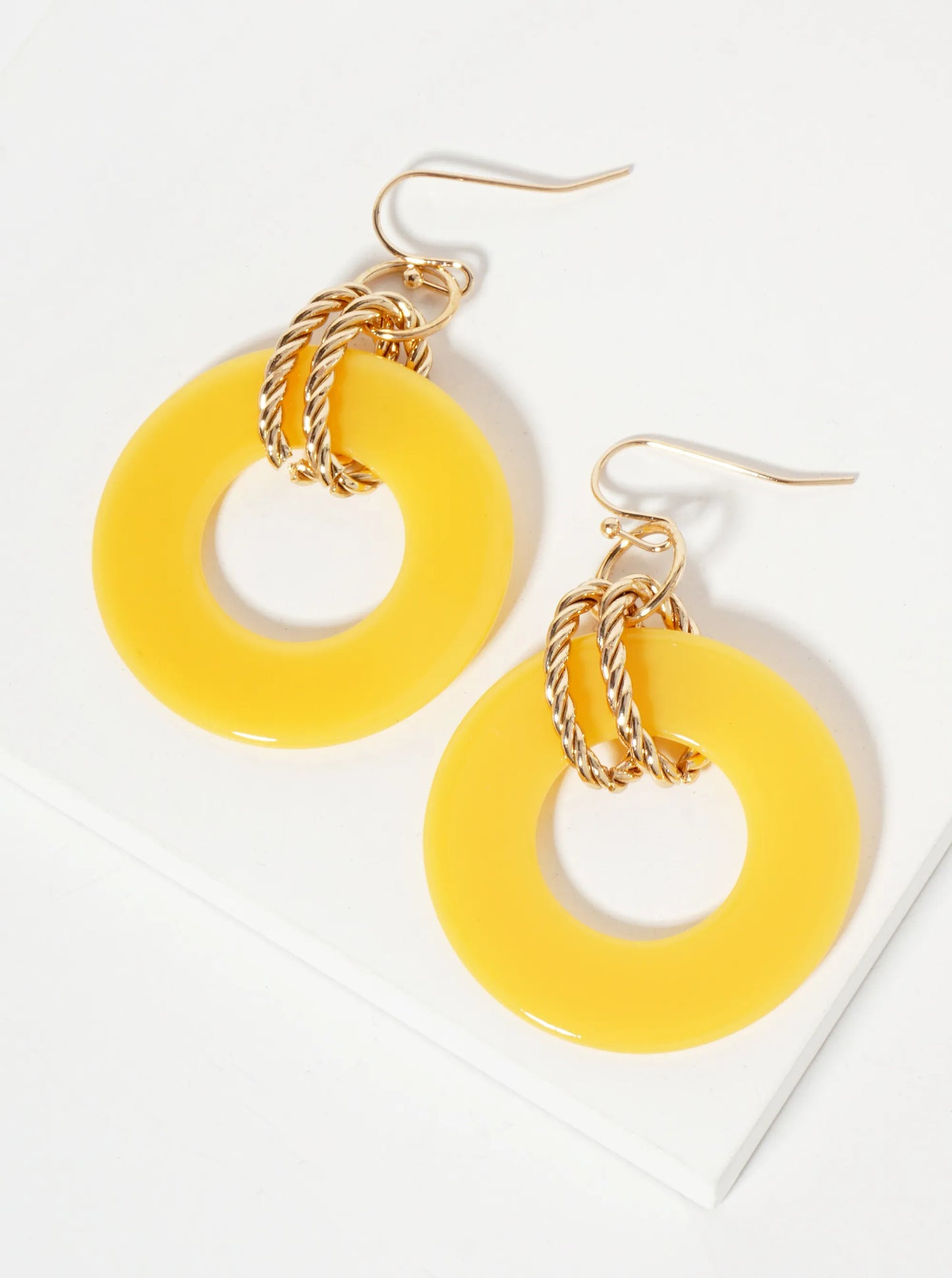 Donut-Shaped Acetate Dangle Drop Earrings