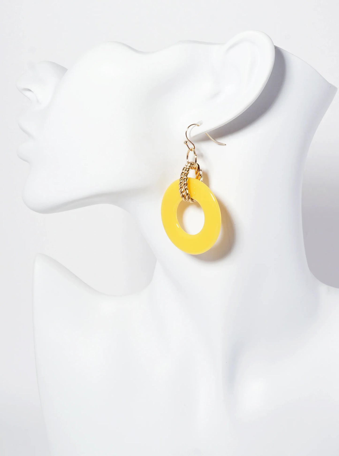 Donut-Shaped Acetate Dangle Drop Earrings