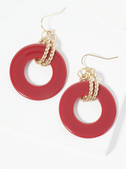 Donut-Shaped Acetate Dangle Drop Earrings