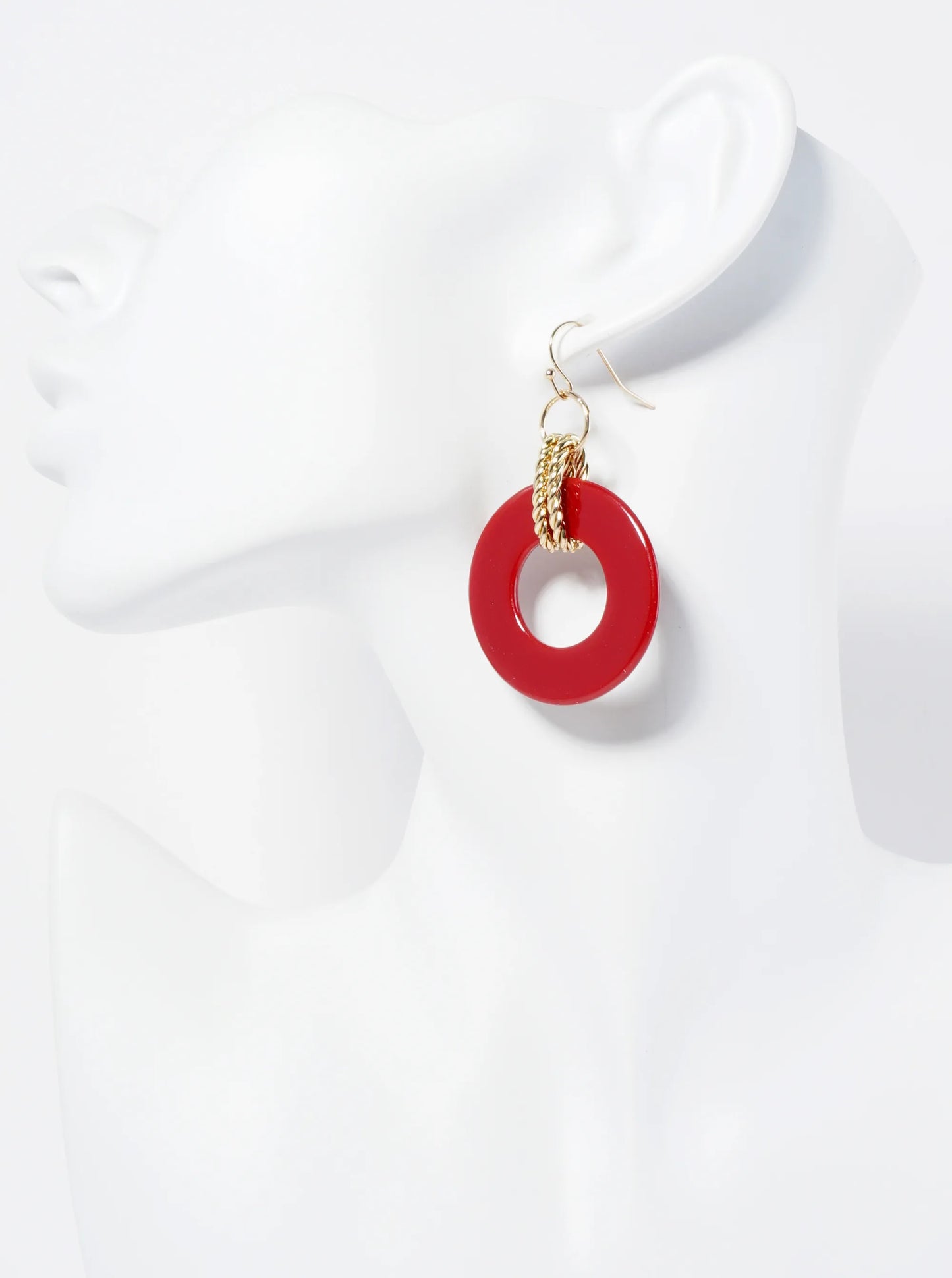 Donut-Shaped Acetate Dangle Drop Earrings