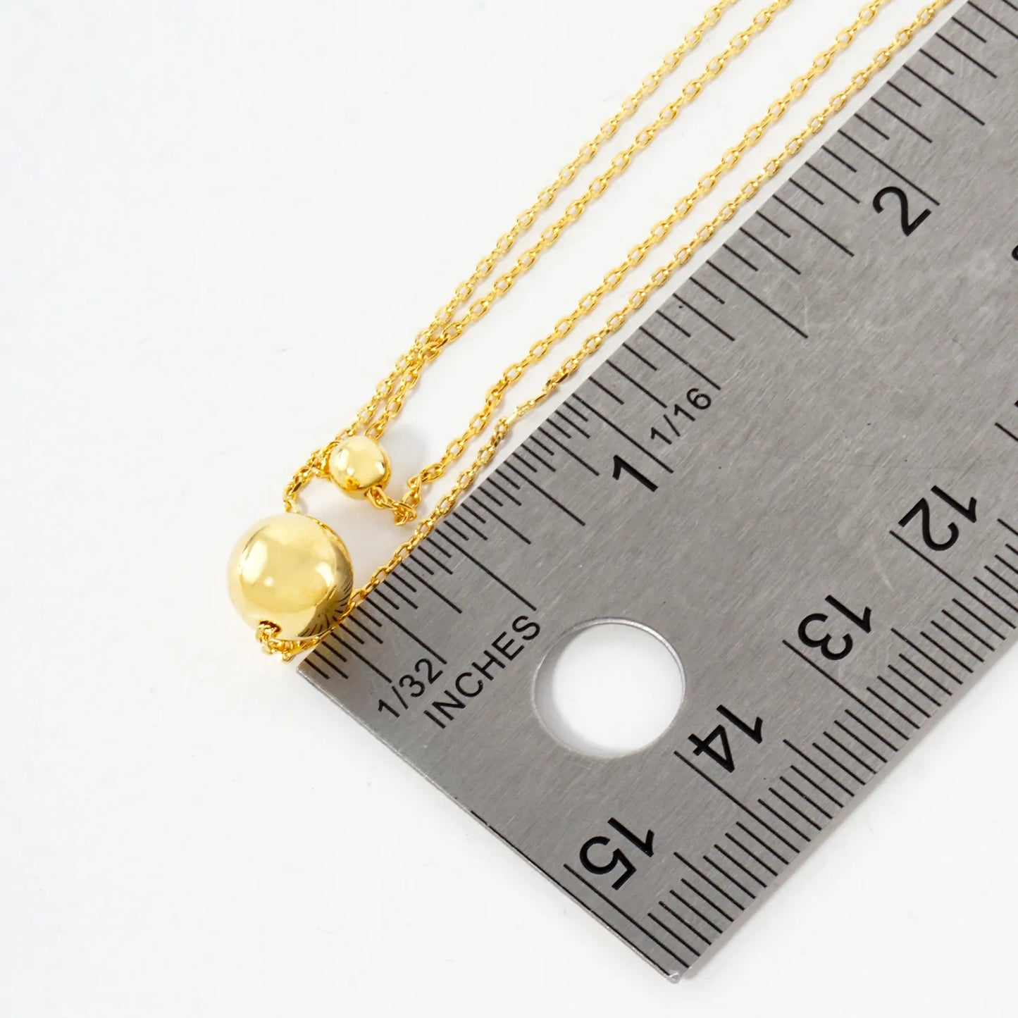 Double Ball Pendant 18K-Gold-Dipped Brass Layered Necklace