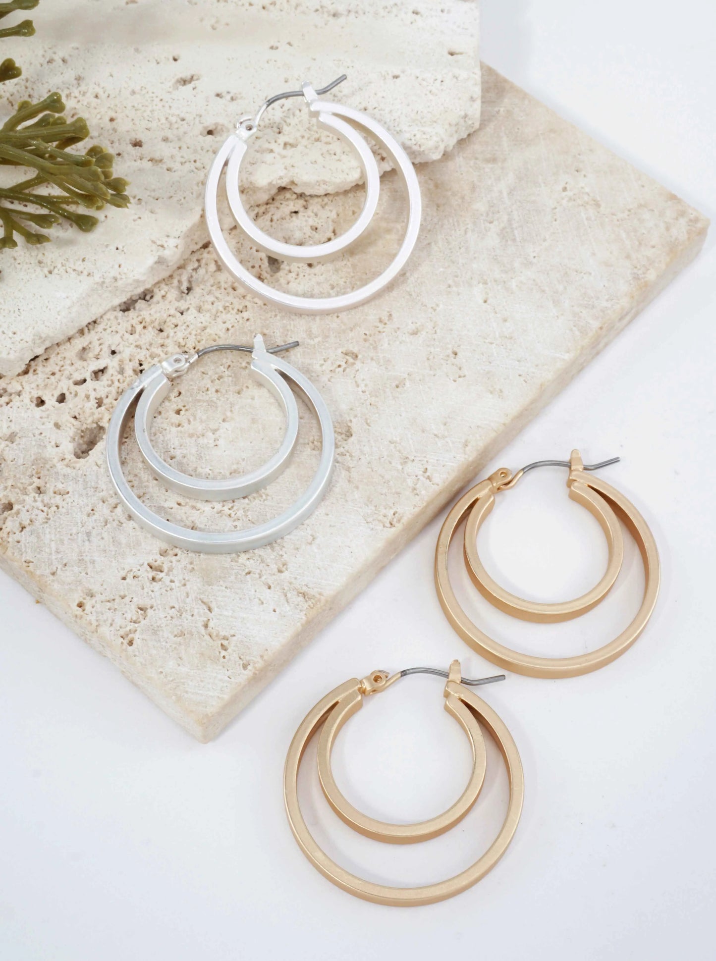 Double Hoop Matte Earrings