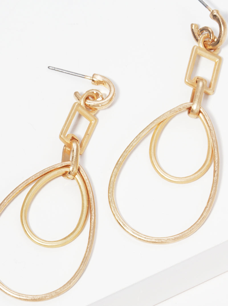 Double Layer Teardrop Dangle Earrings