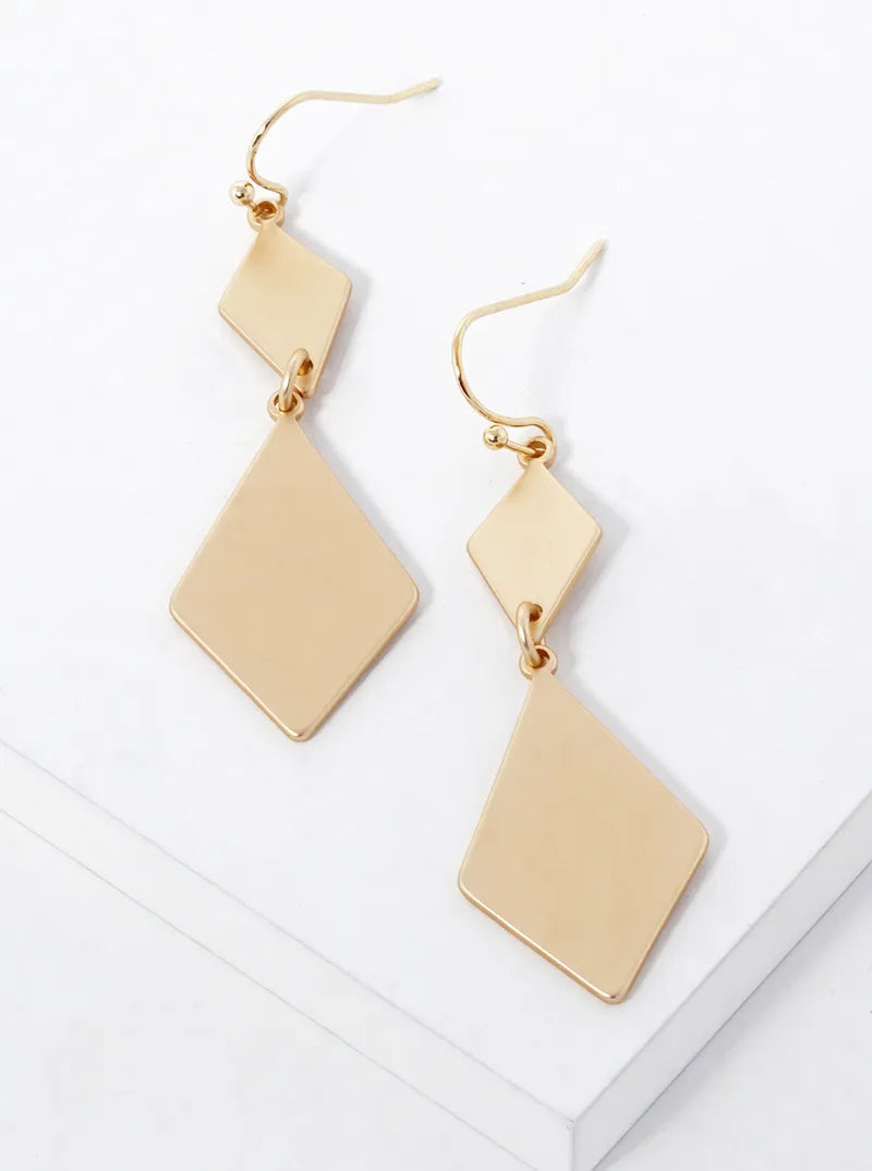 Double Rhombus Drop Dangle Earrings