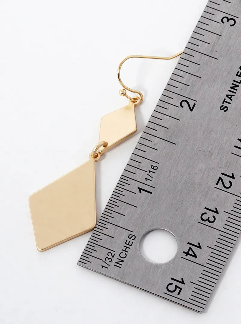 Double Rhombus Drop Dangle Earrings