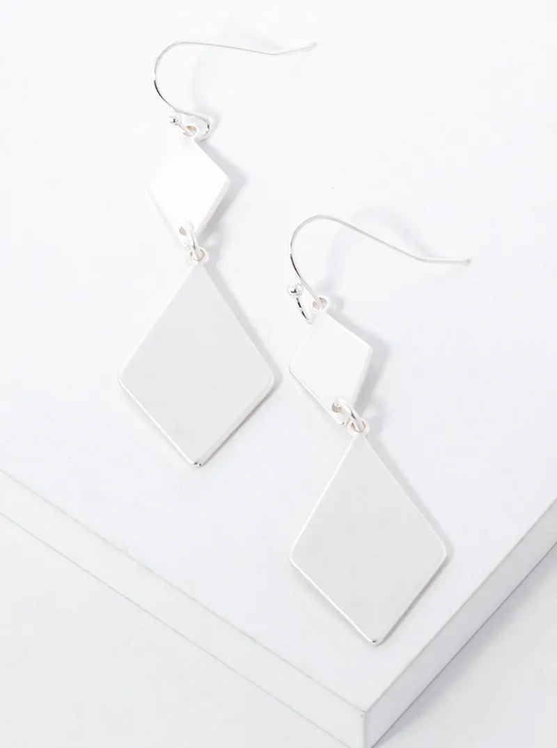 Double Rhombus Drop Dangle Earrings