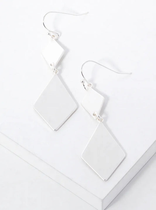 Double Rhombus Drop Dangle Earrings