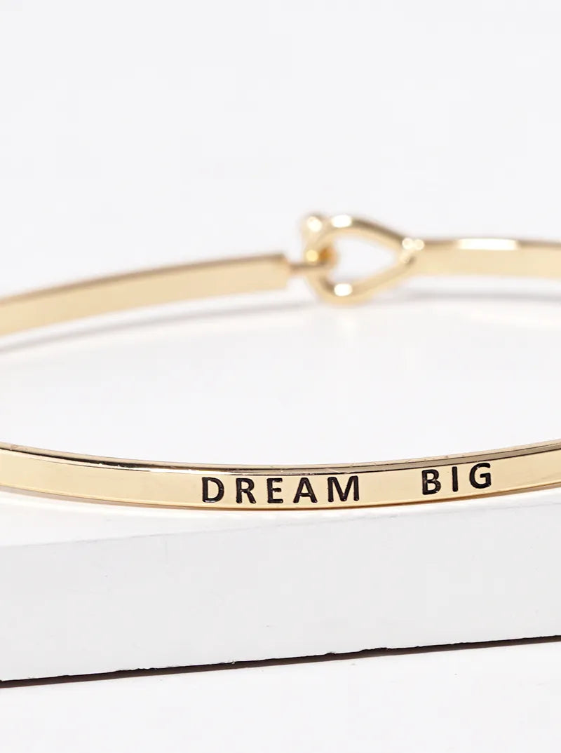 Dream Big Engraved Inspirational Bangle Bracelet