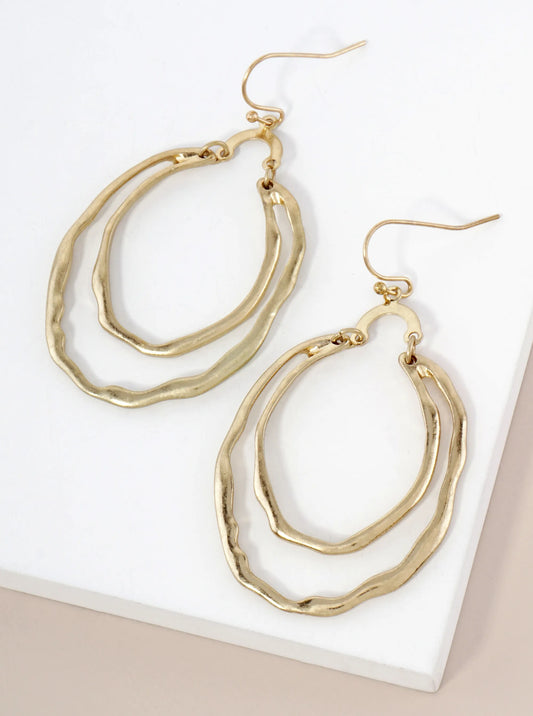 Dual Layer Organic Texture Dangle Earrings