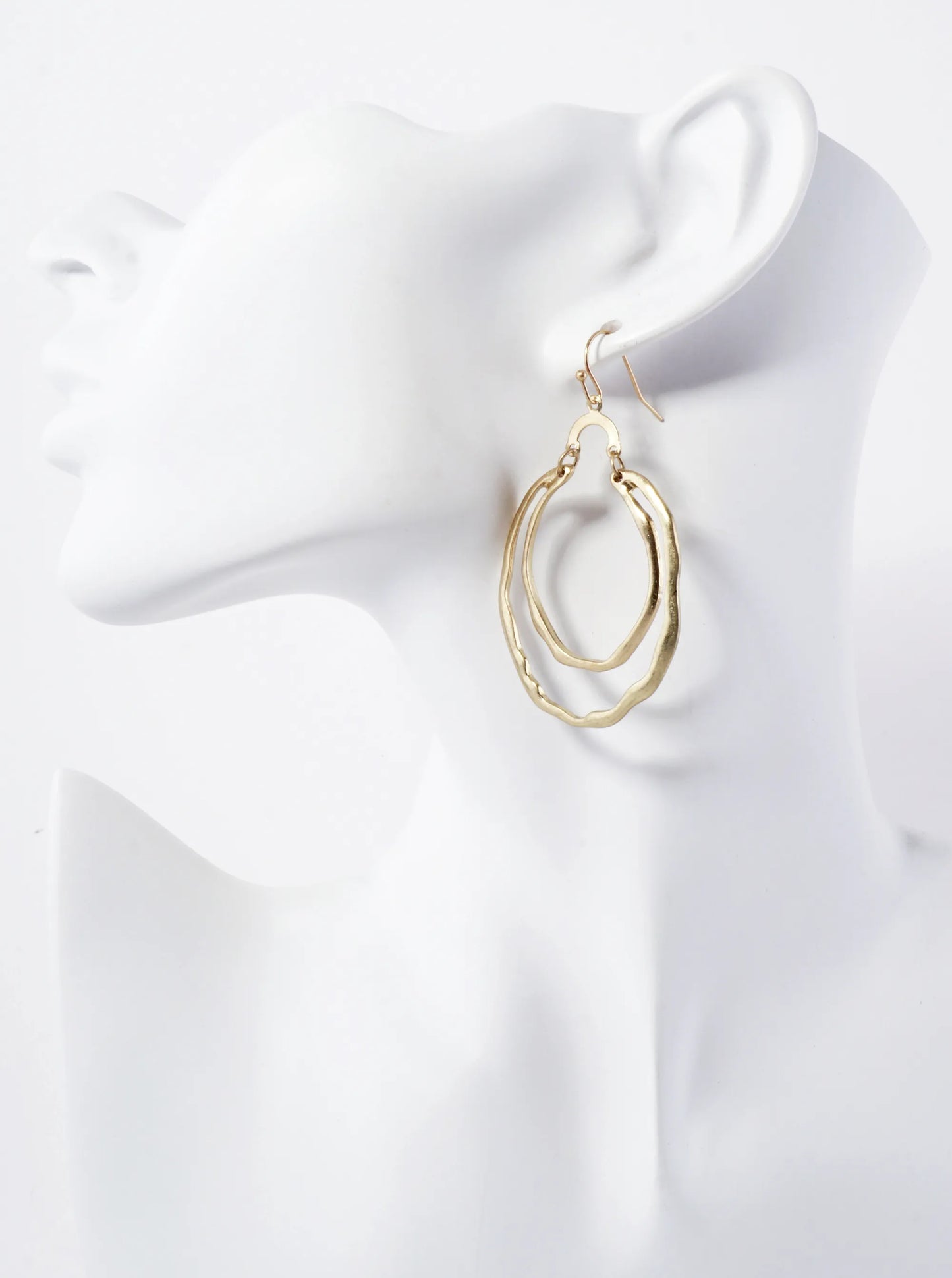 Dual Layer Organic Texture Dangle Earrings
