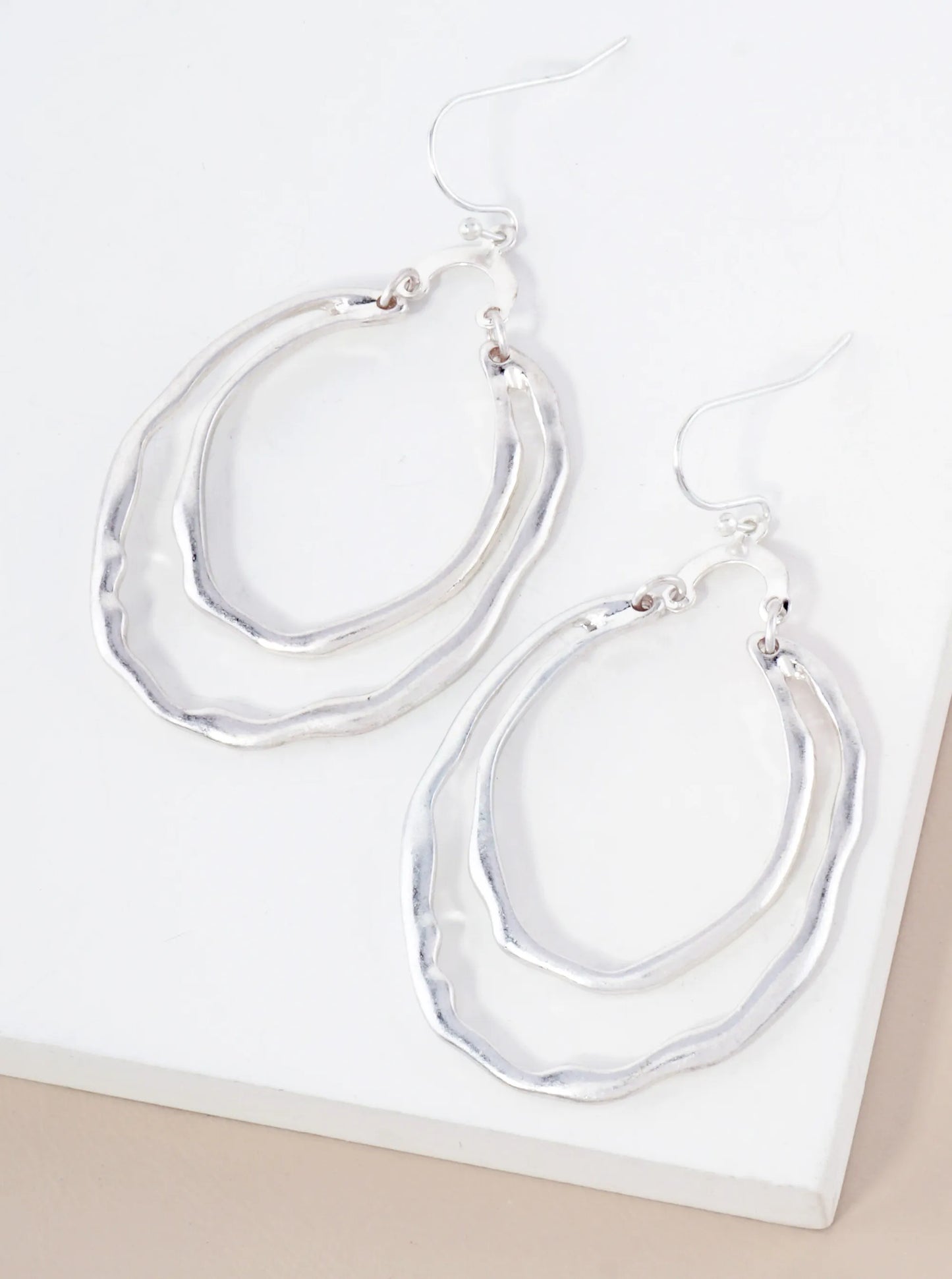 Dual Layer Organic Texture Dangle Earrings