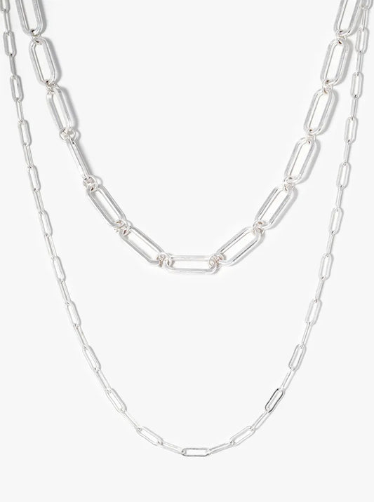 Dual Layer Paperclip Chain Necklace