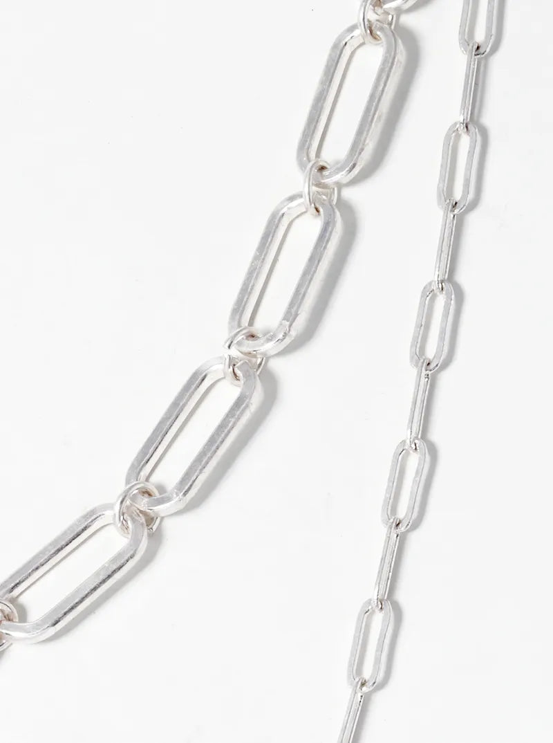 Dual Layer Paperclip Chain Necklace