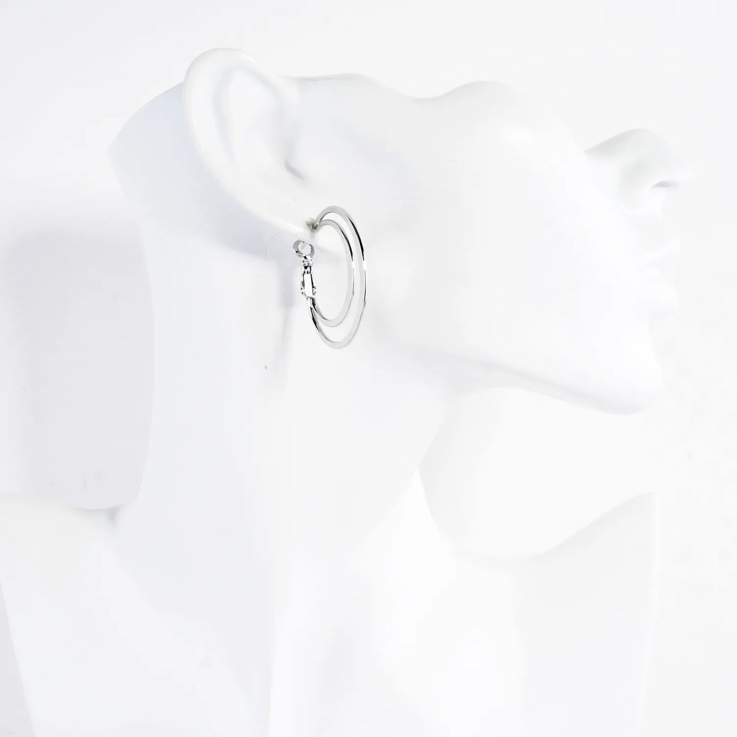 Dual Layer Polished Brass Hoop Earrings