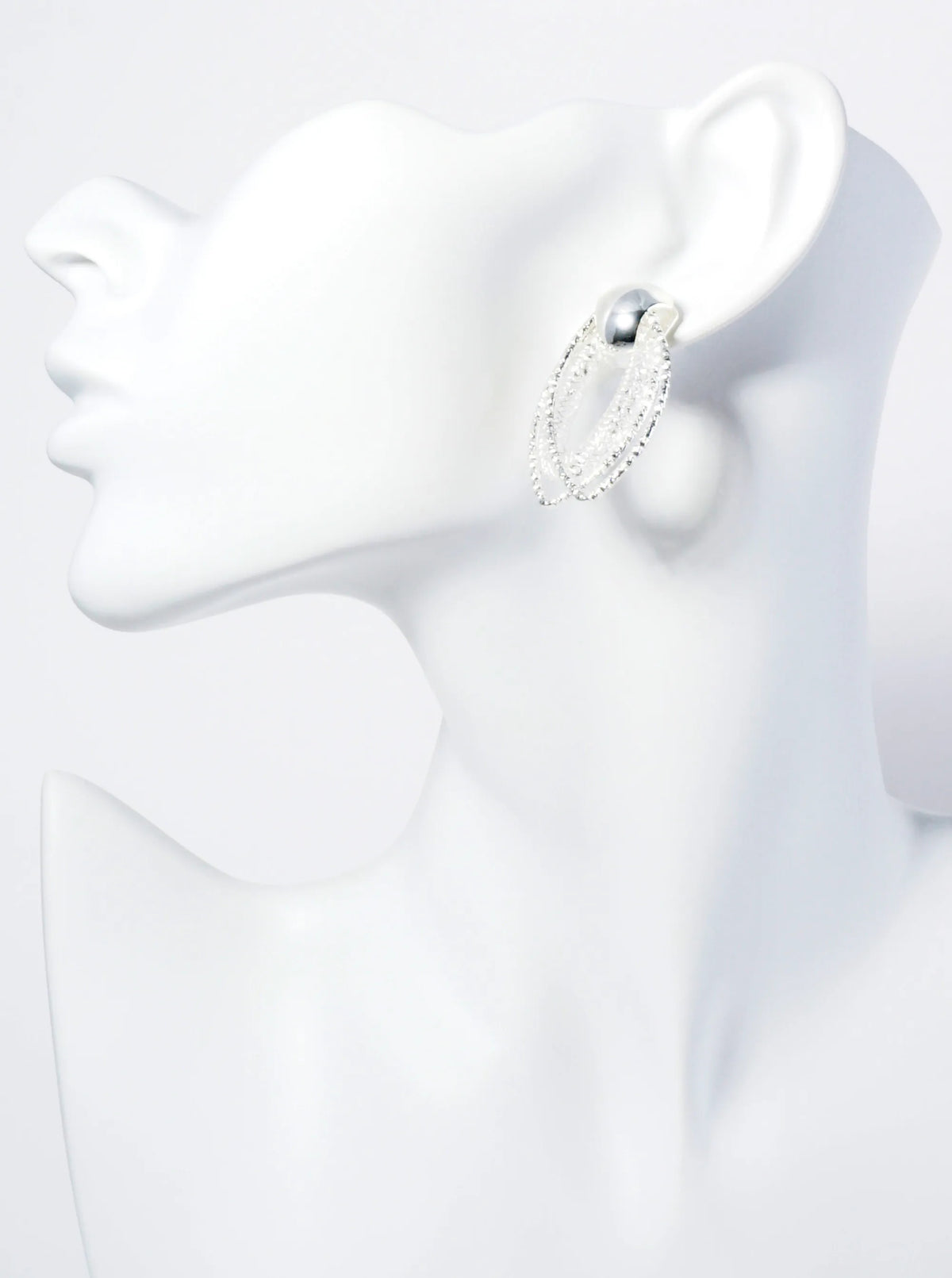 Dual Marquise With Mesh Teardrop Doorknocker Earrings