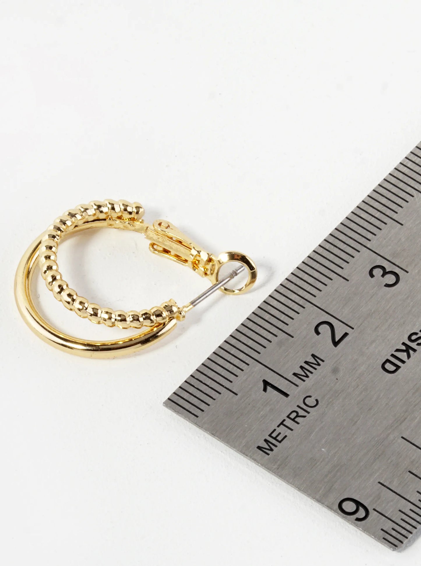 Dual Texture Layered 20mm Hoop Earrings