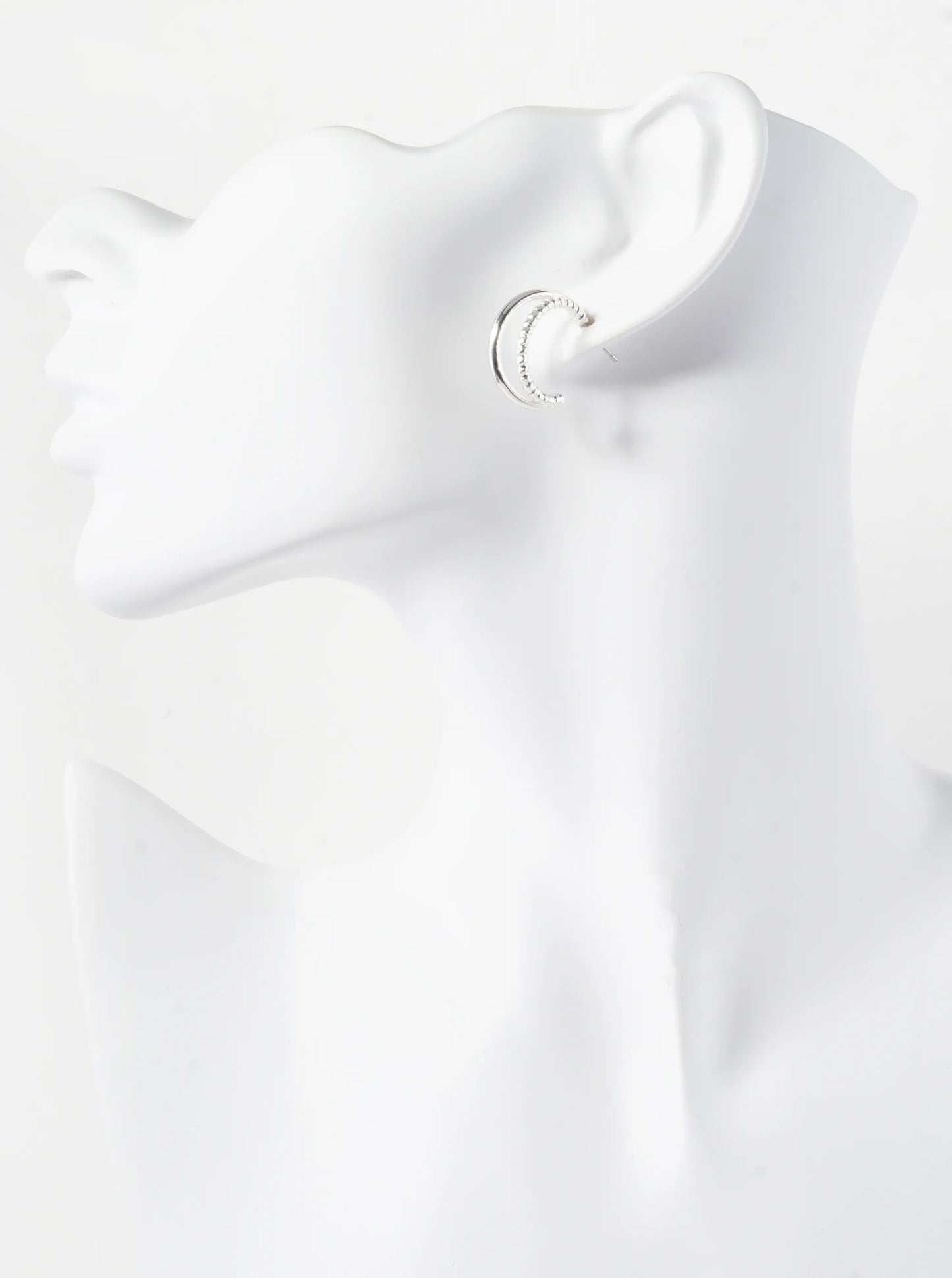 Dual Texture Layered 20mm Hoop Earrings
