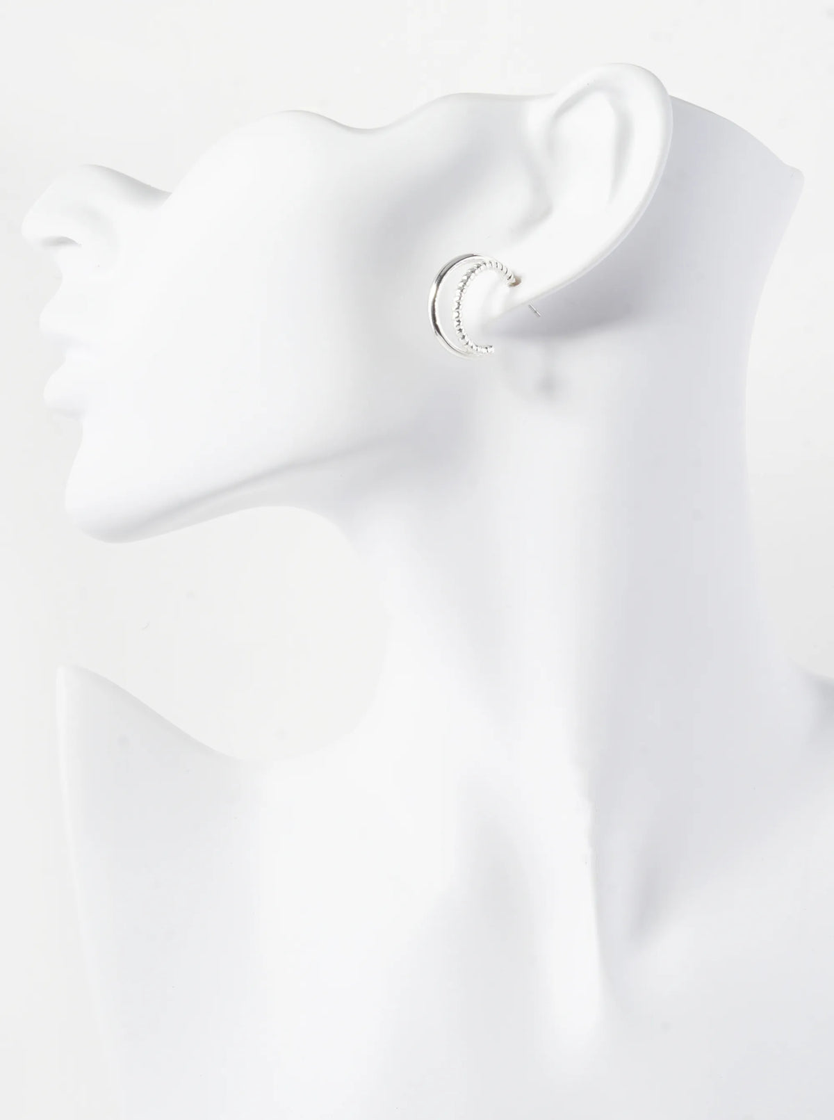 Dual Texture Layered 20mm Hoop Earrings