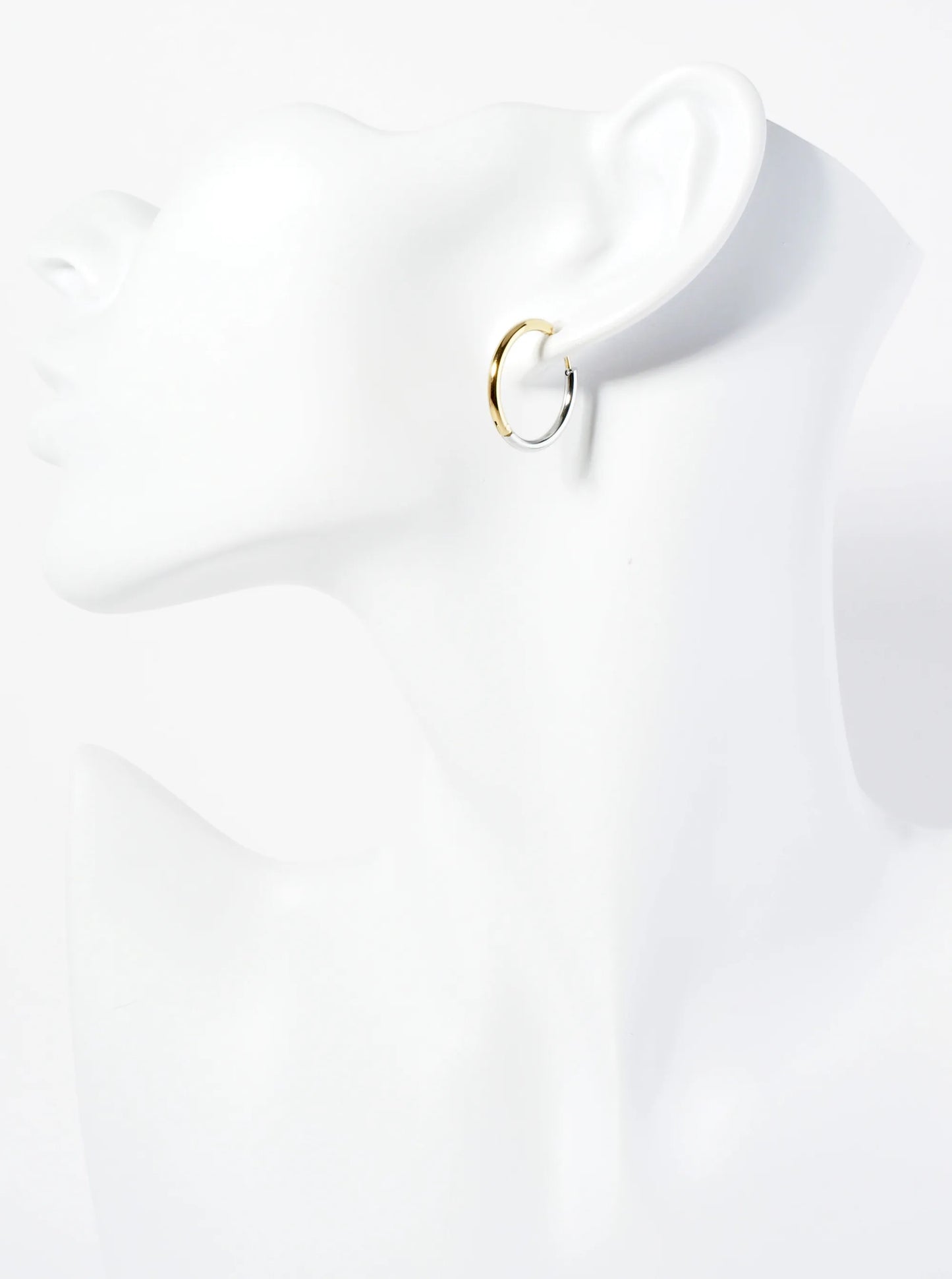 Dual-Tone 20mm Hypoallergenic Stainless Steel Endless Hoop Earrings
