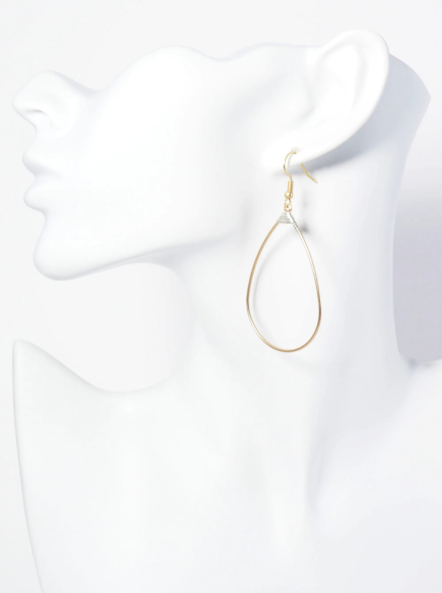Dual-Tone Wire Wrapped Teardrop Dangle Earrings