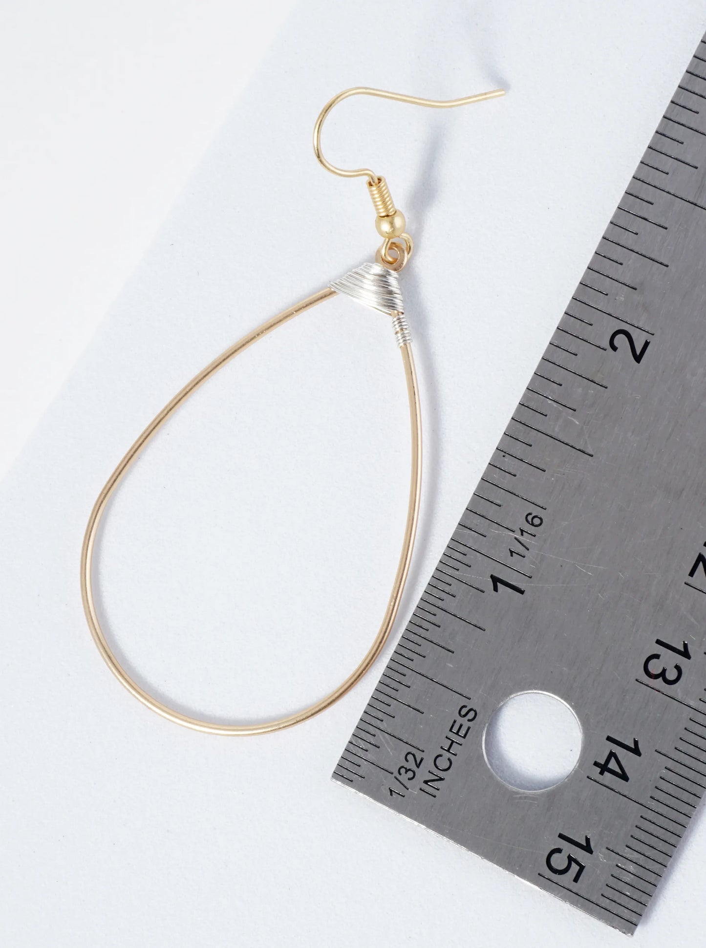 Dual-Tone Wire Wrapped Teardrop Dangle Earrings
