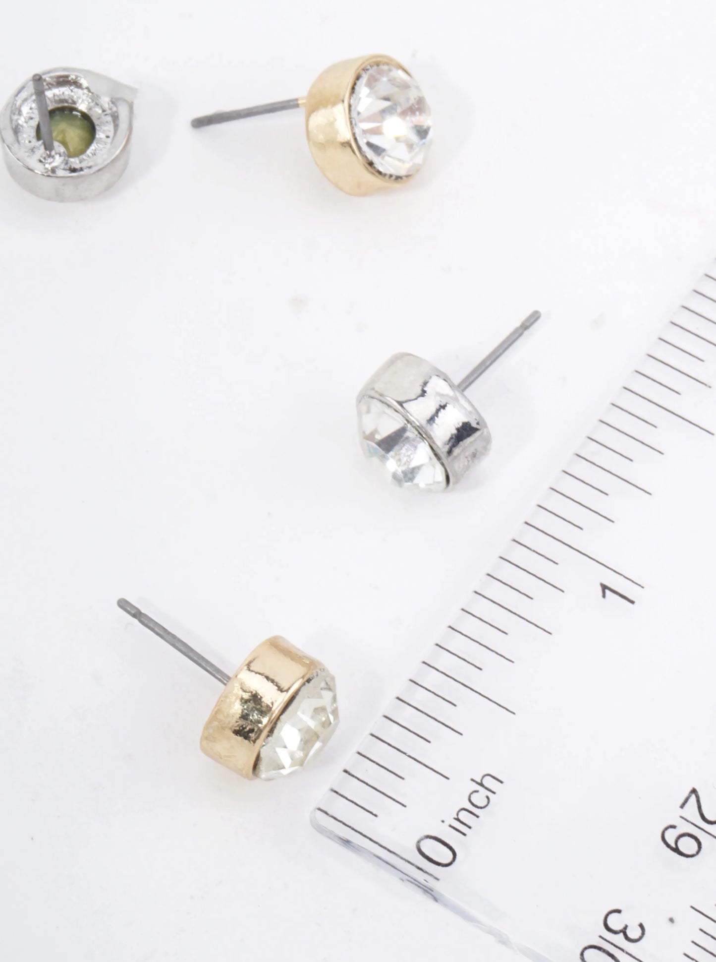 Polished Crystal Stud Earrings