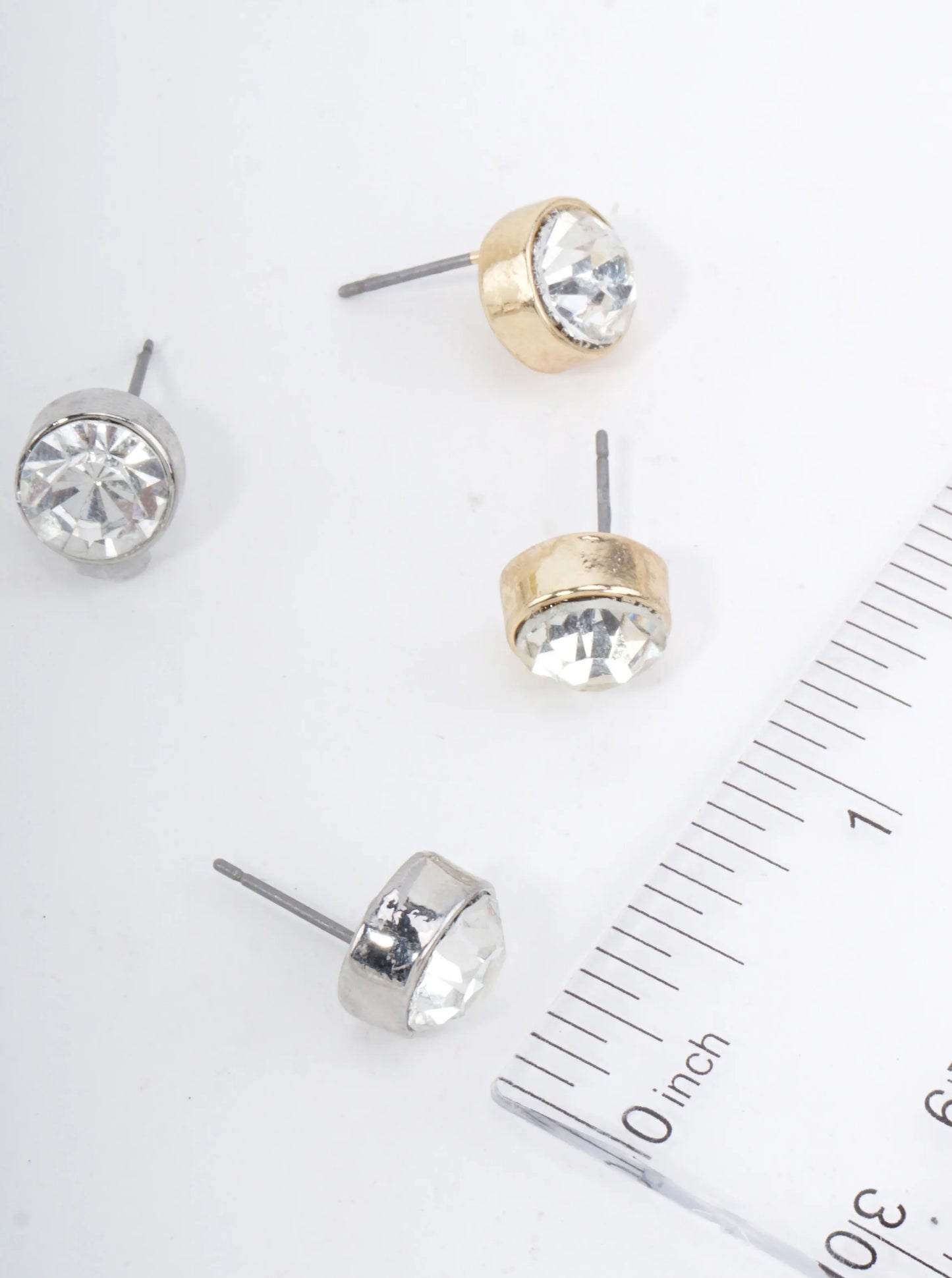Polished Crystal Stud Earrings