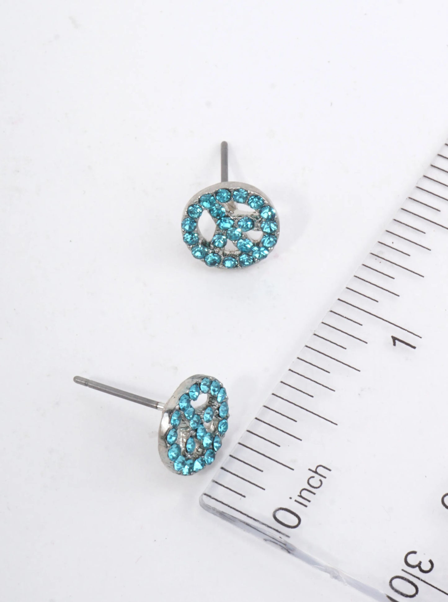 Peace Symbol Pavé Stud Earrings