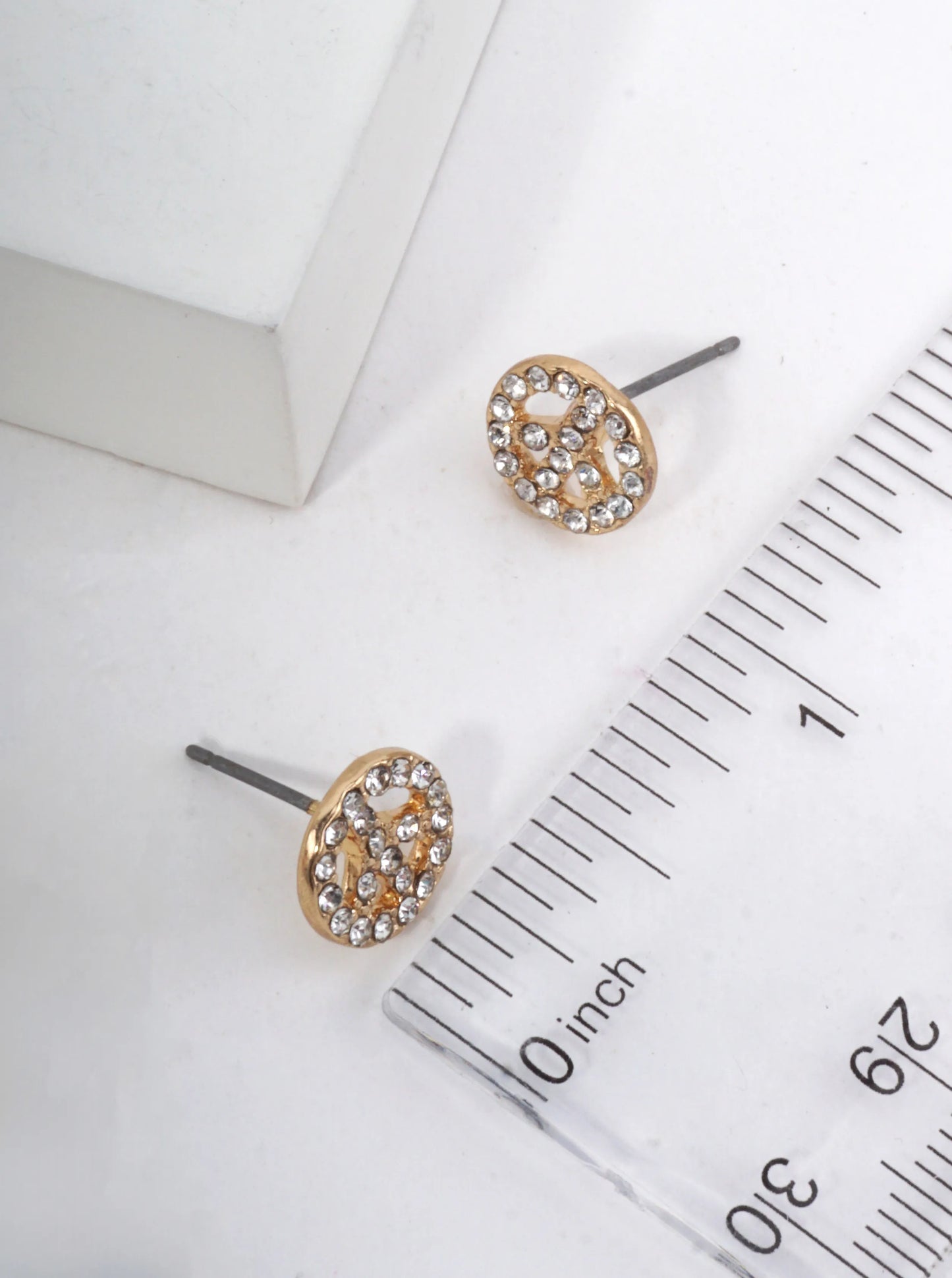 Peace Symbol Pavé Stud Earrings