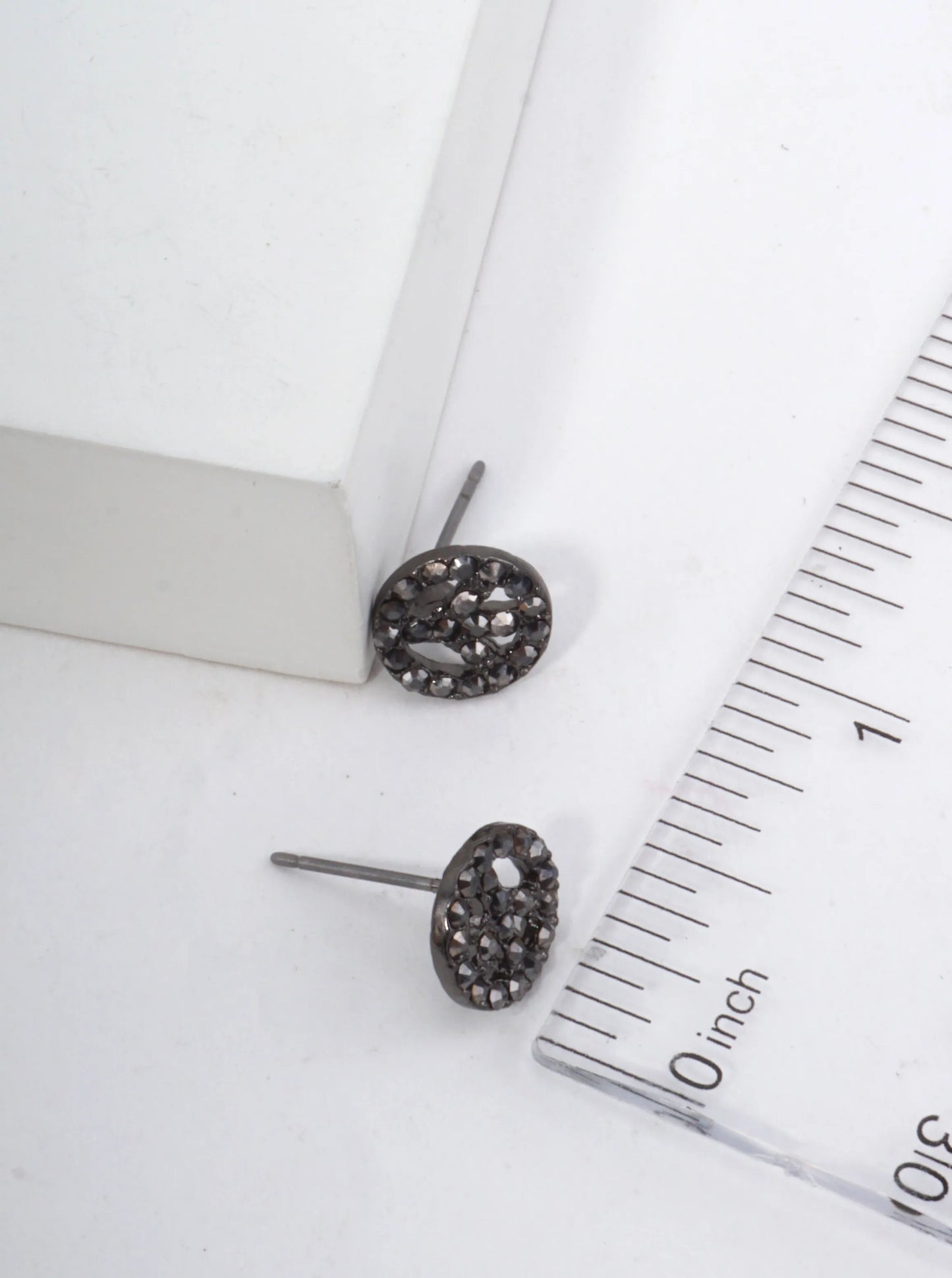 Peace Symbol Pavé Stud Earrings