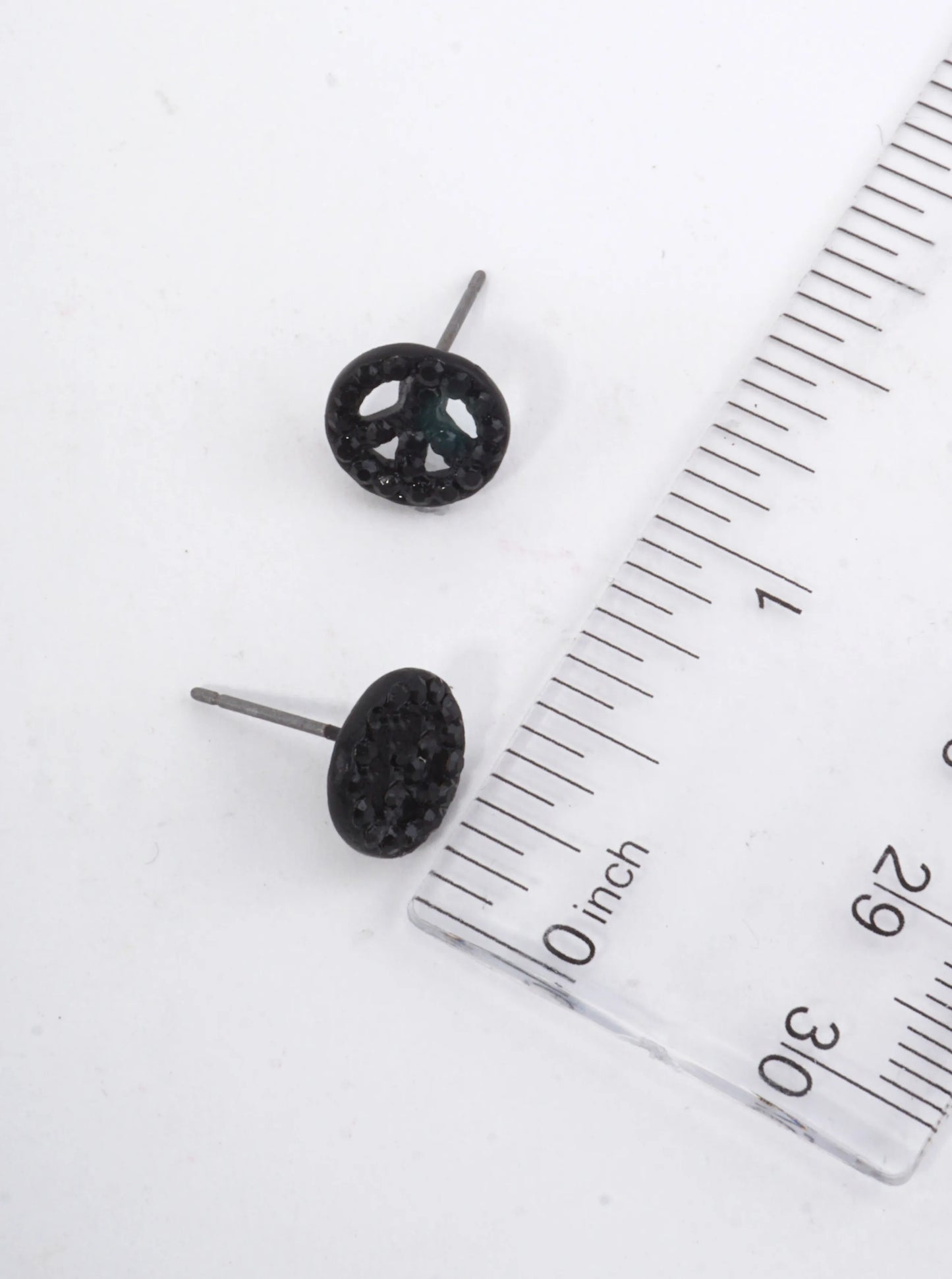 Peace Symbol Pavé Stud Earrings