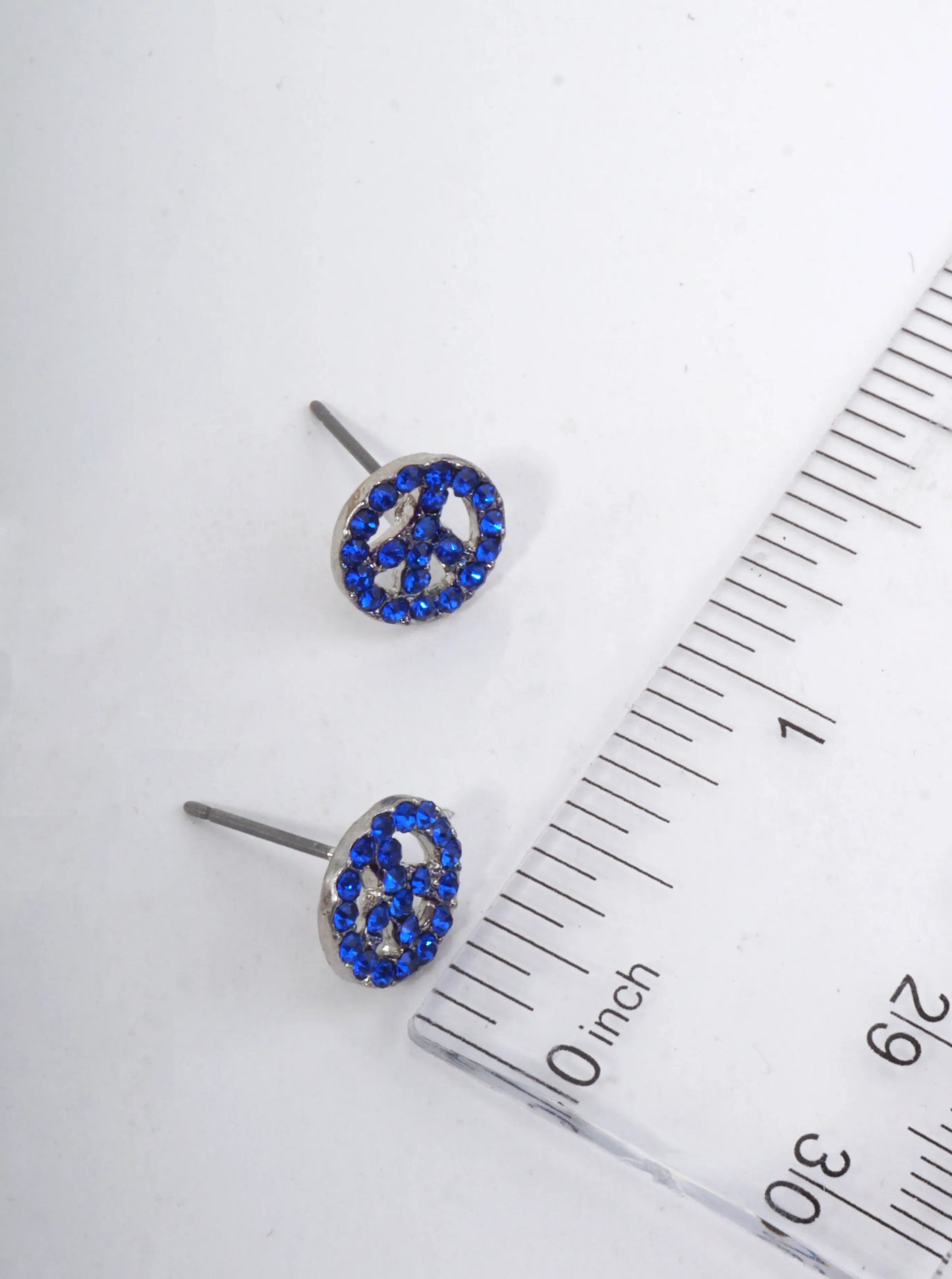 Peace Symbol Pavé Stud Earrings
