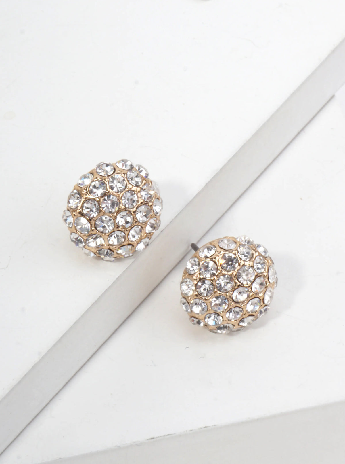 Pavé Crystal Round Stud Earrings
