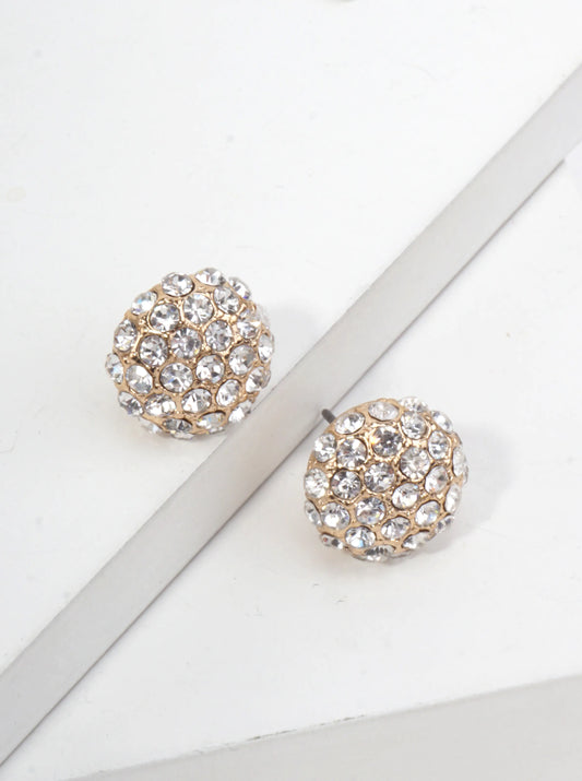 Pavé Crystal Round Stud Earrings