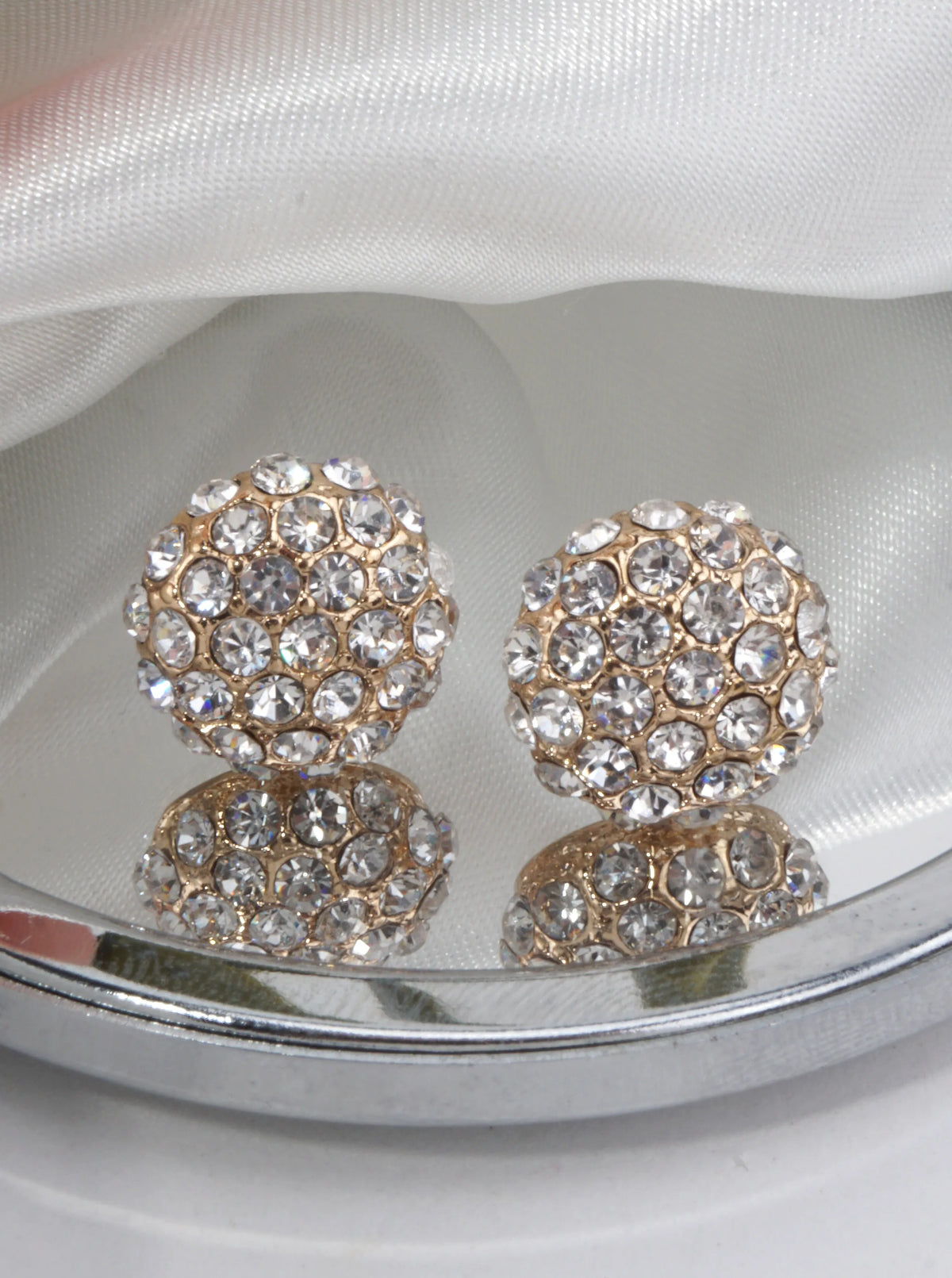 Pavé Crystal Round Stud Earrings