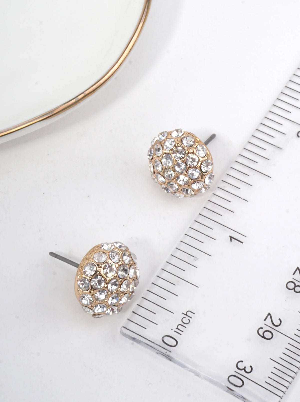 Pavé Crystal Round Stud Earrings